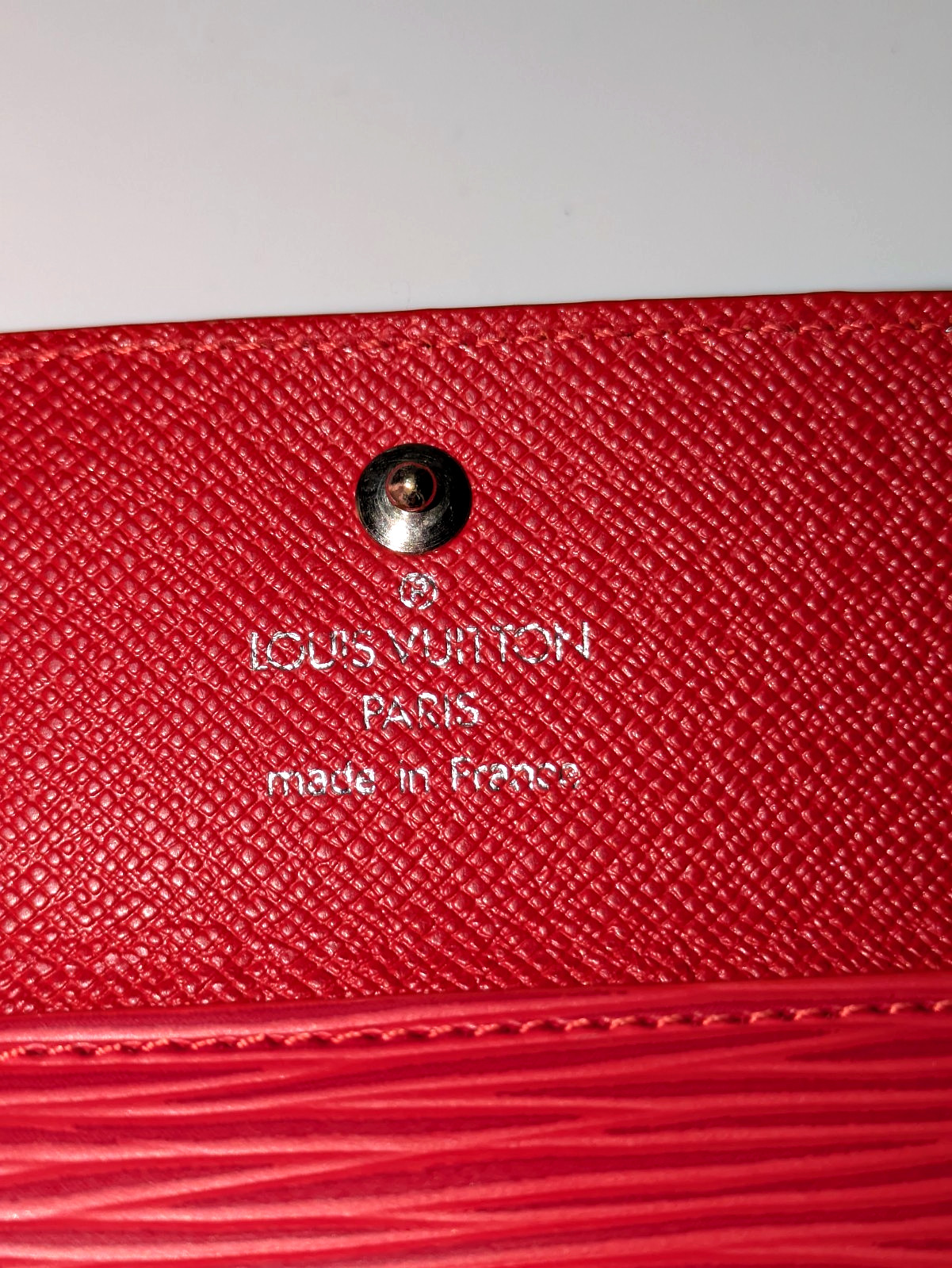 LOUIS VUITTON EPI LUDLOW RED LEATHER WALLET COIN POUCH CARD HOLDER CASE TRIFOLD