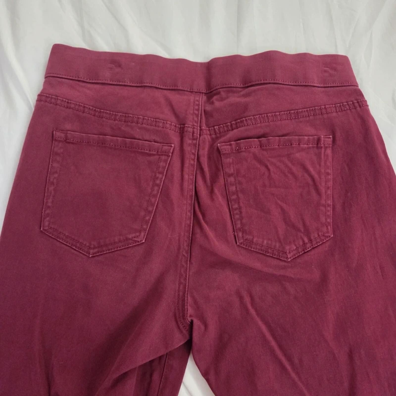 New Directions Pull On Pants Size 10R Burgundy Wine Stretch Career