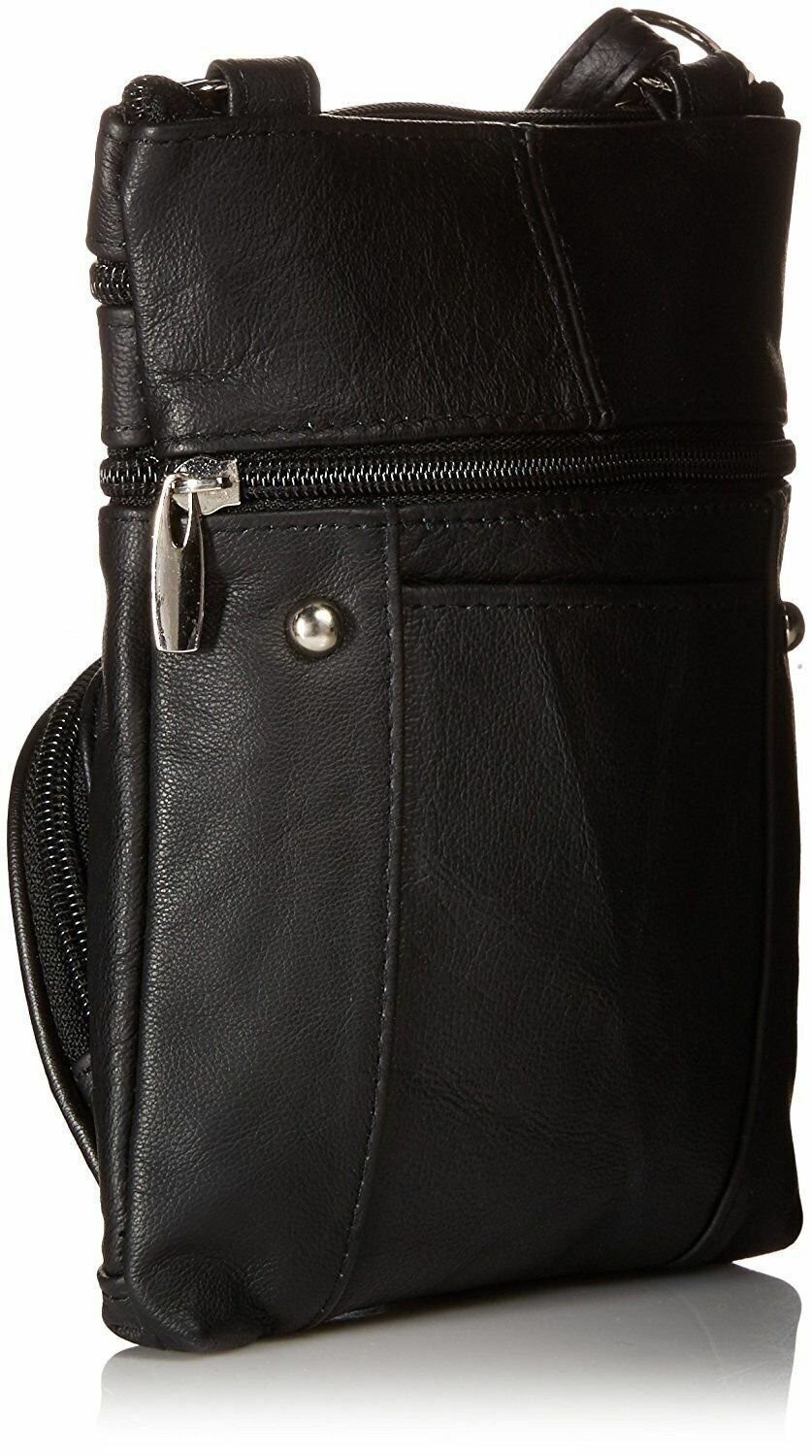 Real Leather Shoulder Bag Handbag Purse Cross Body Organizer Smart Phone Pockets