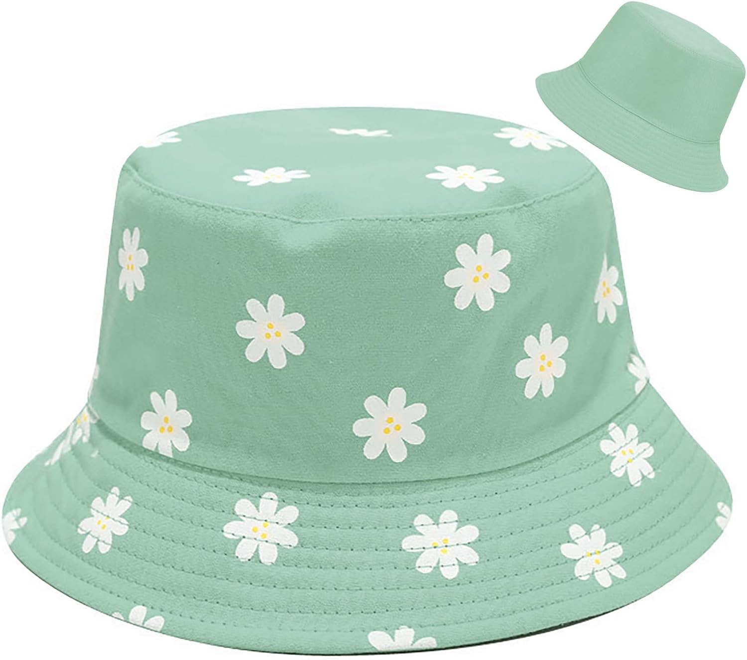 Unisex Bucket Hat Beach Sun Hat Aesthetic Fishing Hat for Men Women Teens, Rever