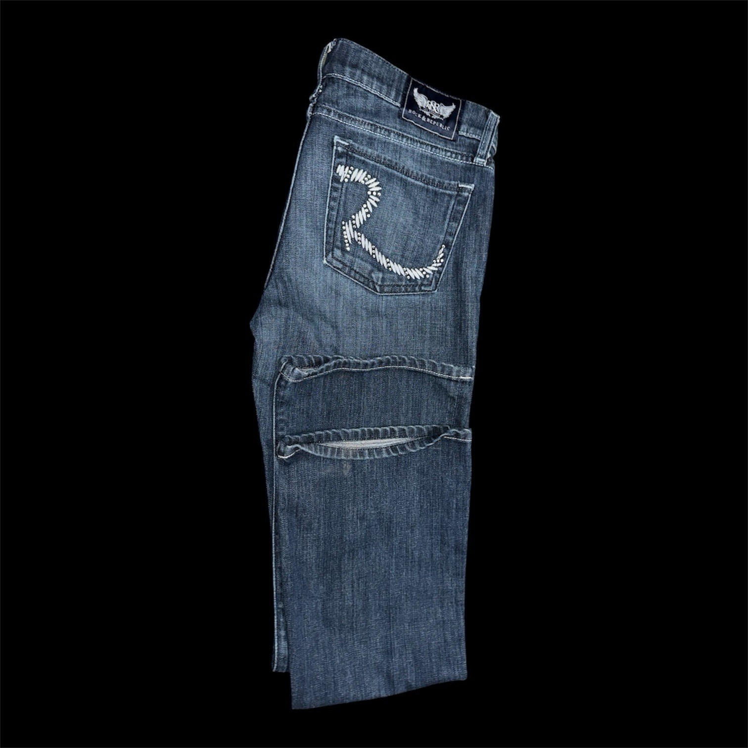 Rock & Republic Women’s Jeans Size 28 Blue Denim, Straight Leg, Dark Wash
