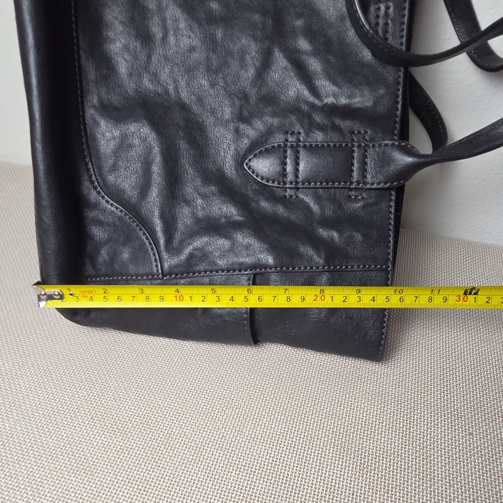 Frye Melissa Large Leather Shopper Tote Bag Black 17.5″ Shoulder Handbag Slouch
