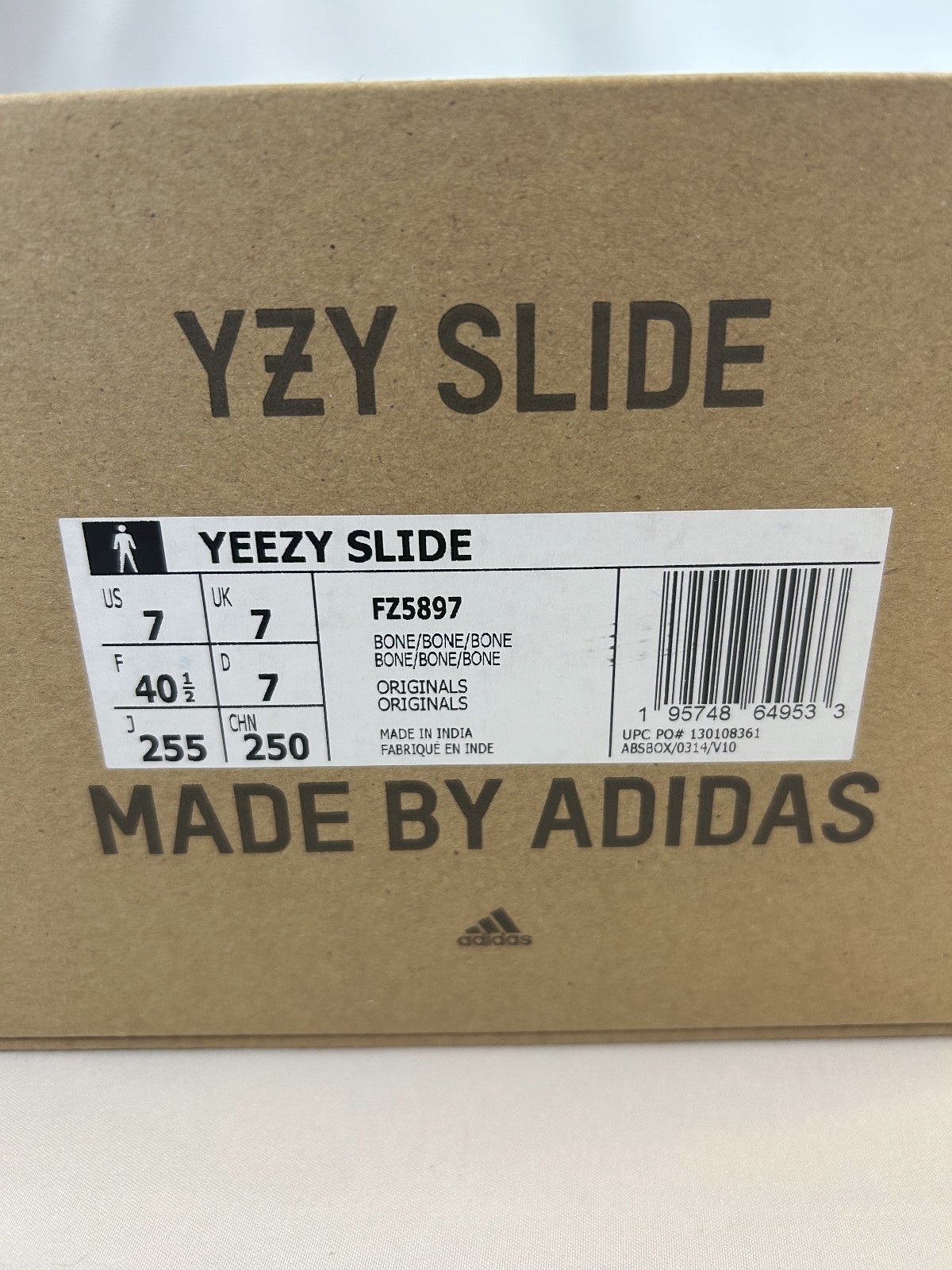 Size 7 – Adidas Yeezy Slide Bone (2022 Restock) FZ5897 – Brand New with Box