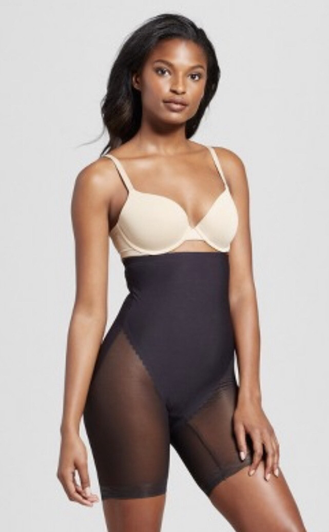 NEW Slimshaper By Miracle Brands Black Highwaist Thigh Slimmer Size Small