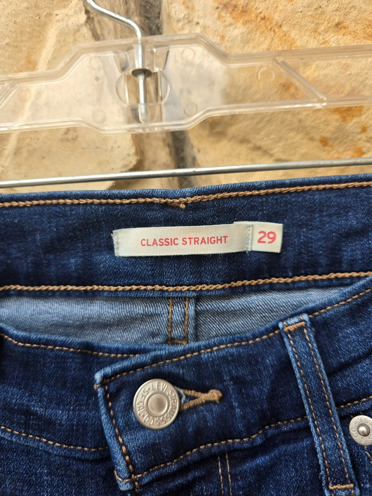 LEVI Dark Blue Classic Straight Leg 8L (MEASURES 30″x30″) Women’s Denim Jeans