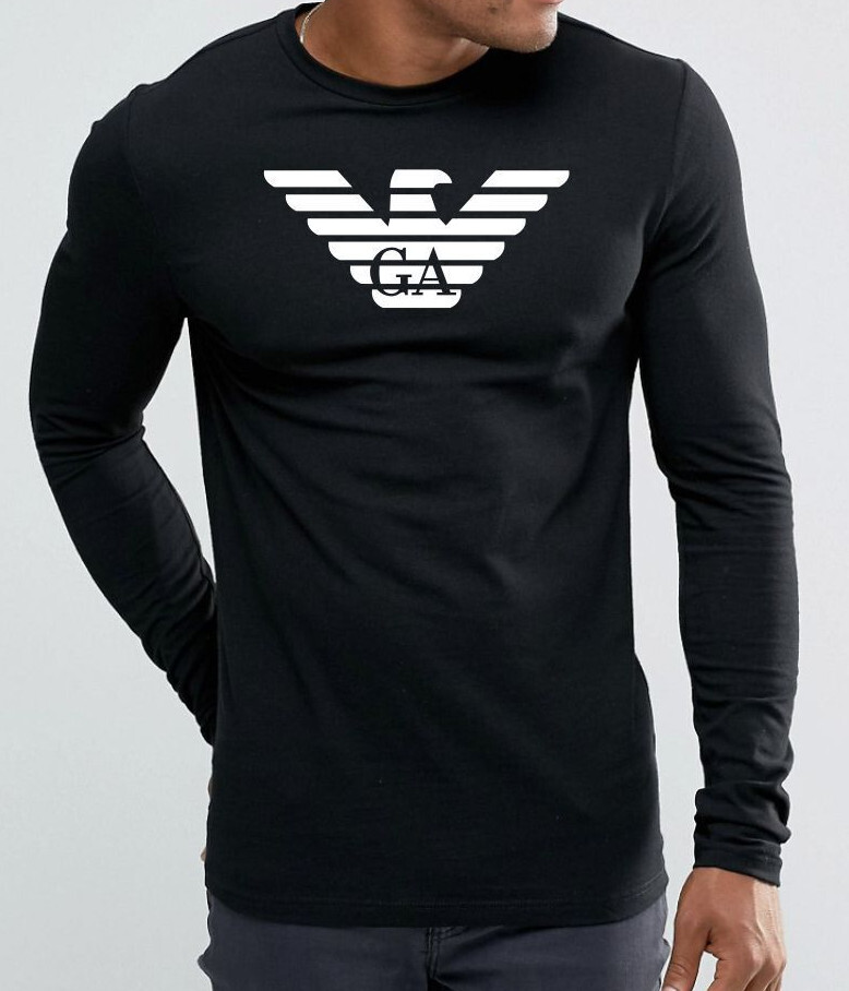 Emporio Armani Mens black long sleeve cotton T-Shirt Size S*M*L*XL*XXL
