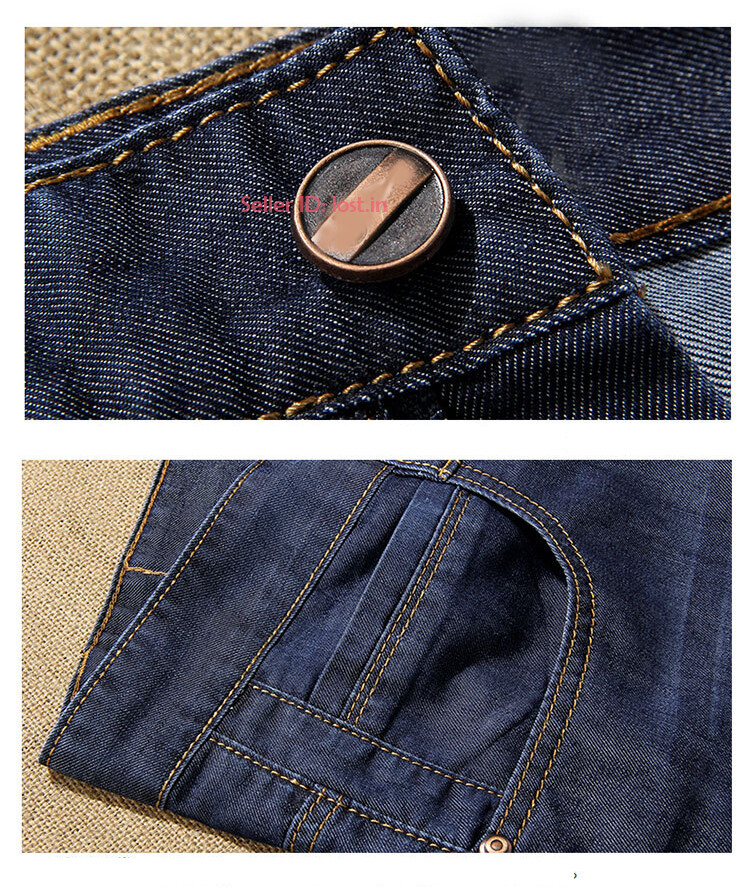 Men Denim Shorts Half Pant Casual Loose Jeans Stretch Cargo Denim Pants Big Size