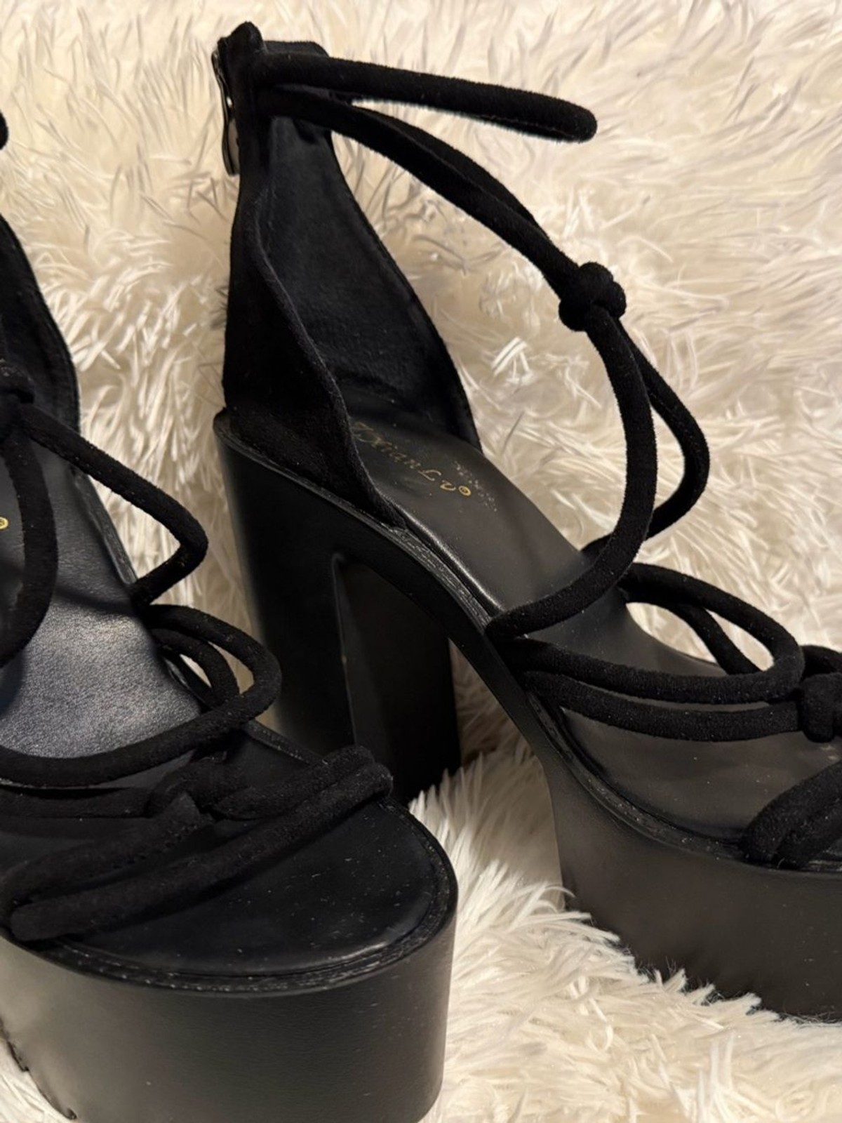 Elevate Your Style: “Midnight Edge” Platform Strappy Heels