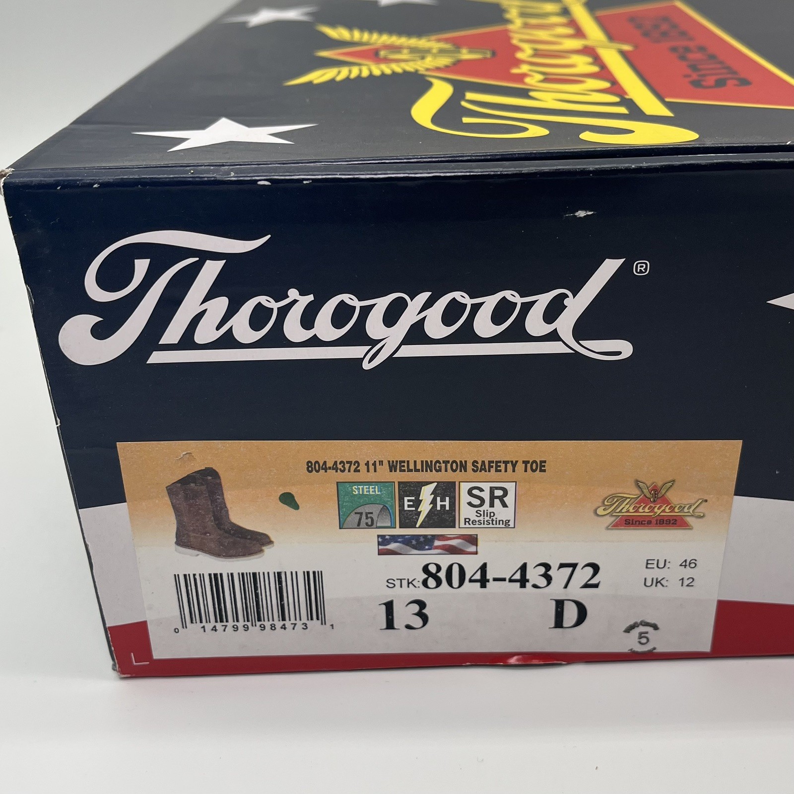 Thorogood Boots Steel Toe Men’s 13 D Wellington 11” 804-4372 EH USA Made NEW