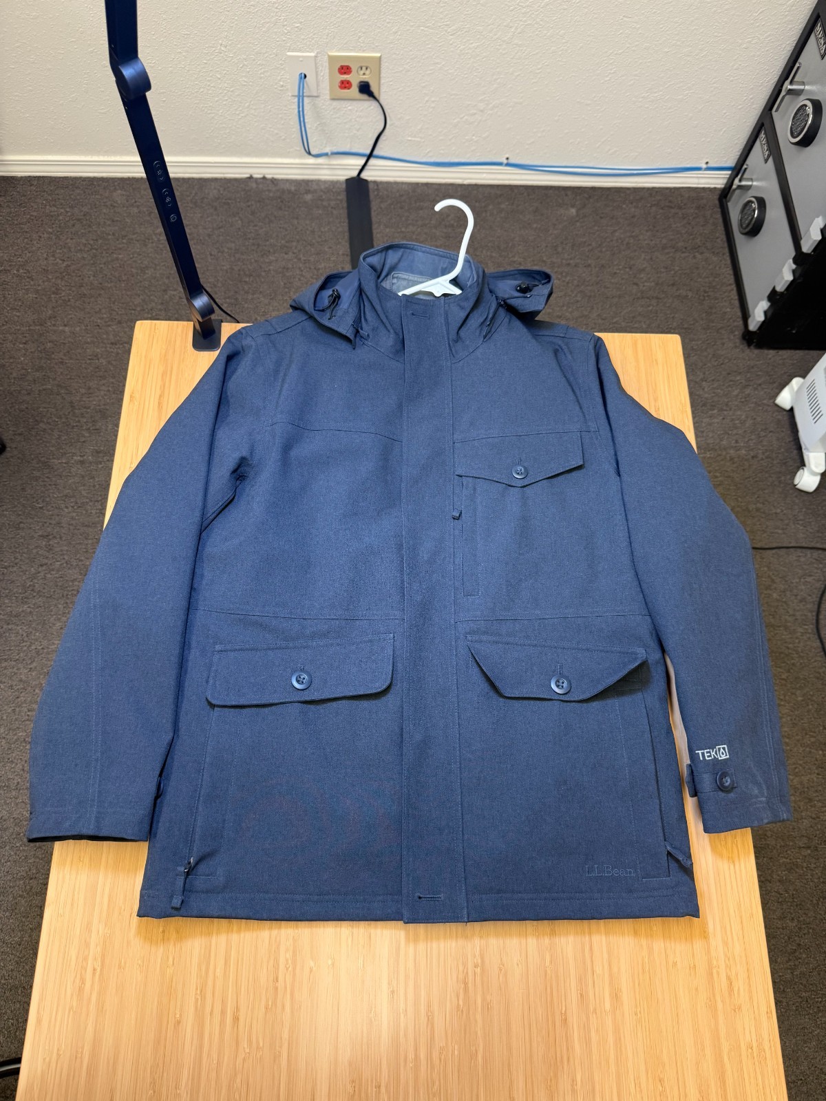LL Bean Tek 3-in-1 All Season Parka Mens Small Regular Waterproof Coat Blue