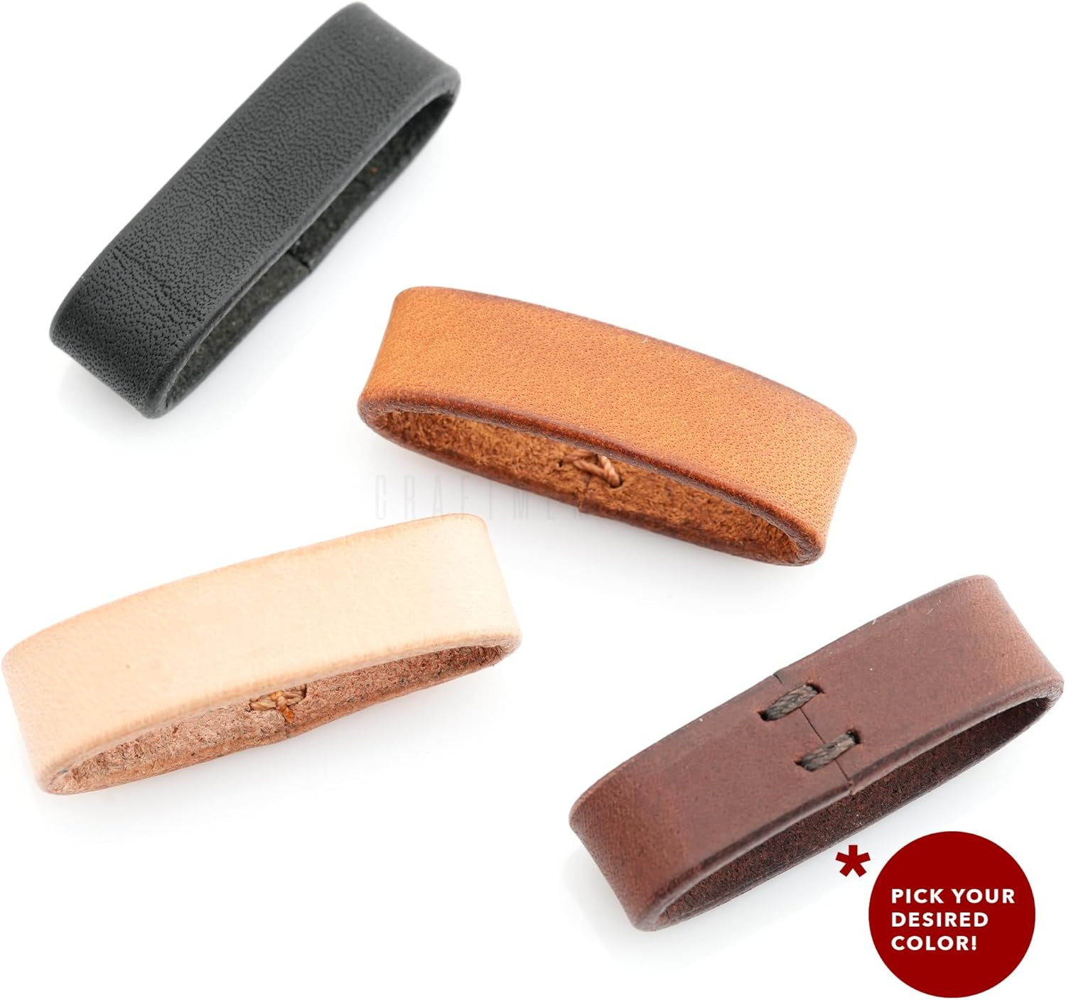 Leather Belt Loop Keeper, Genuine Full Grain Leather Replacement Strap Holder