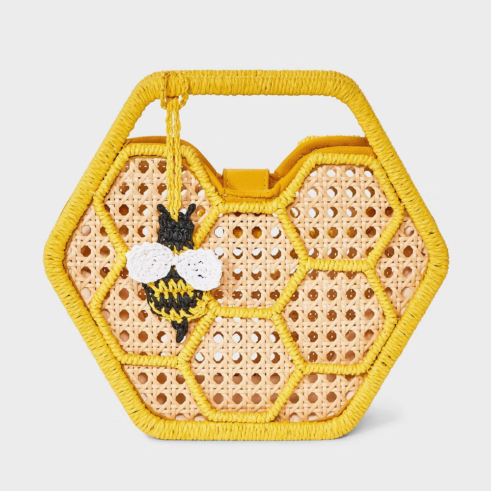 Straw Caning Honey Comb Clutch – A New Day Natural