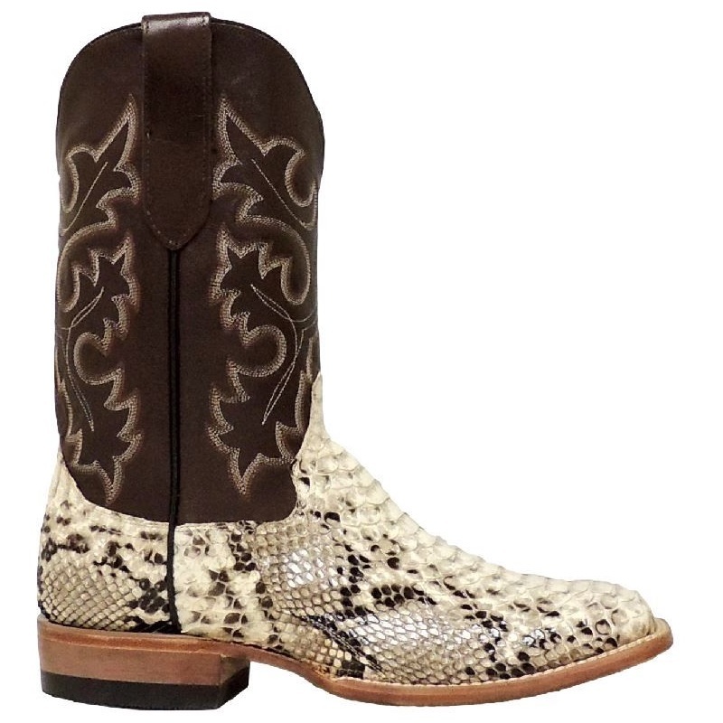 Cowtown Men’s Square Toe Python Snakeskin Leather Cowboy Boots Q818