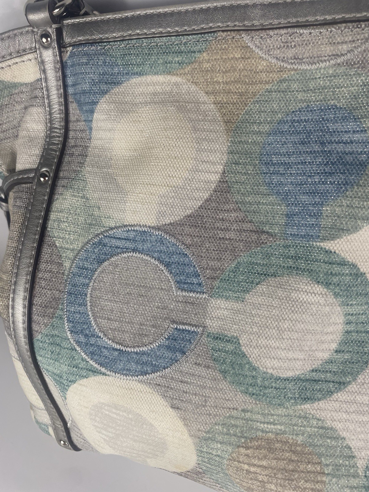 Coach Audrey Metallic Op Art Cinched Tote 19573 W/COA