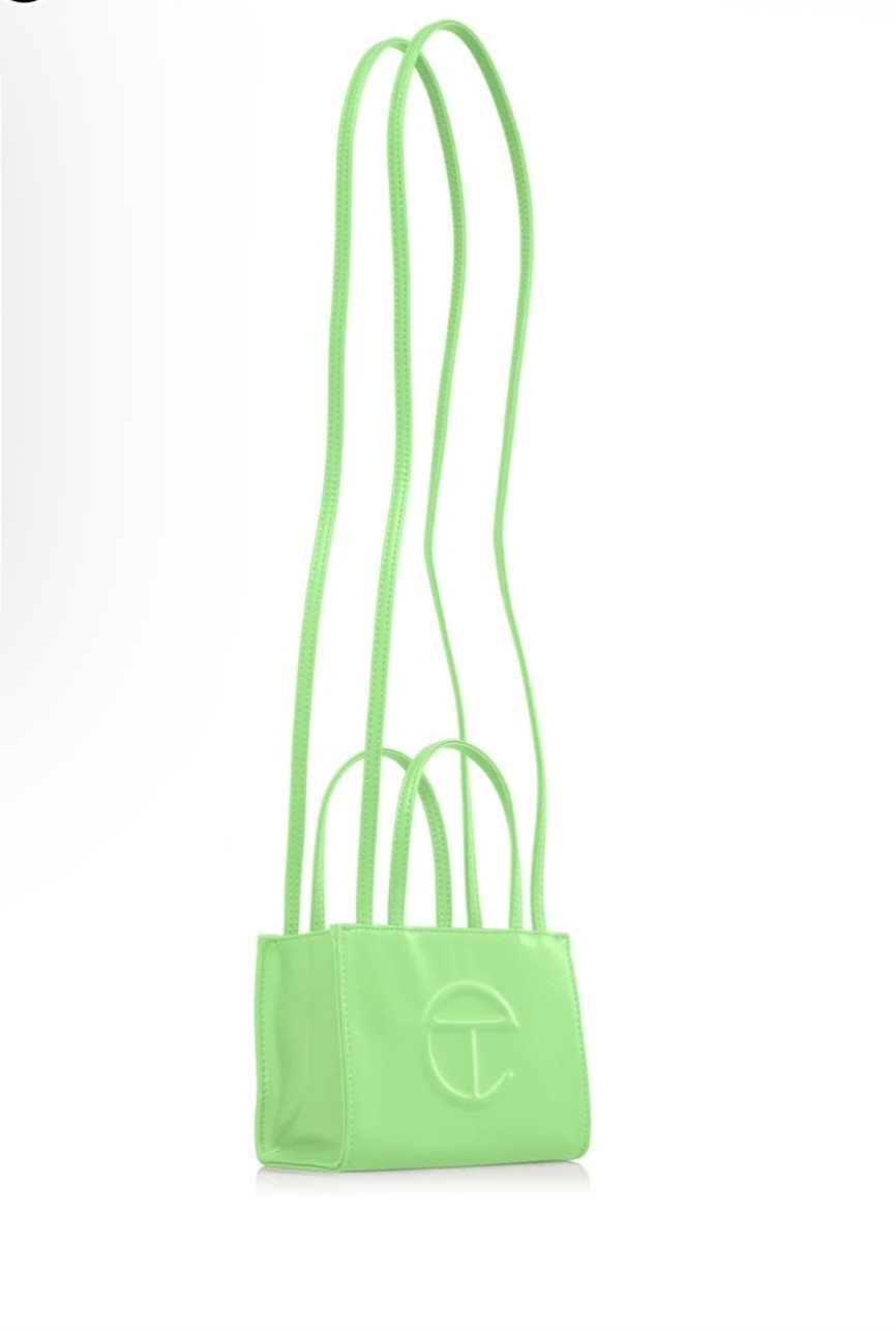 Telfar Small Double Mint Shopping Bag Green Logo Crossbody Tote NWT