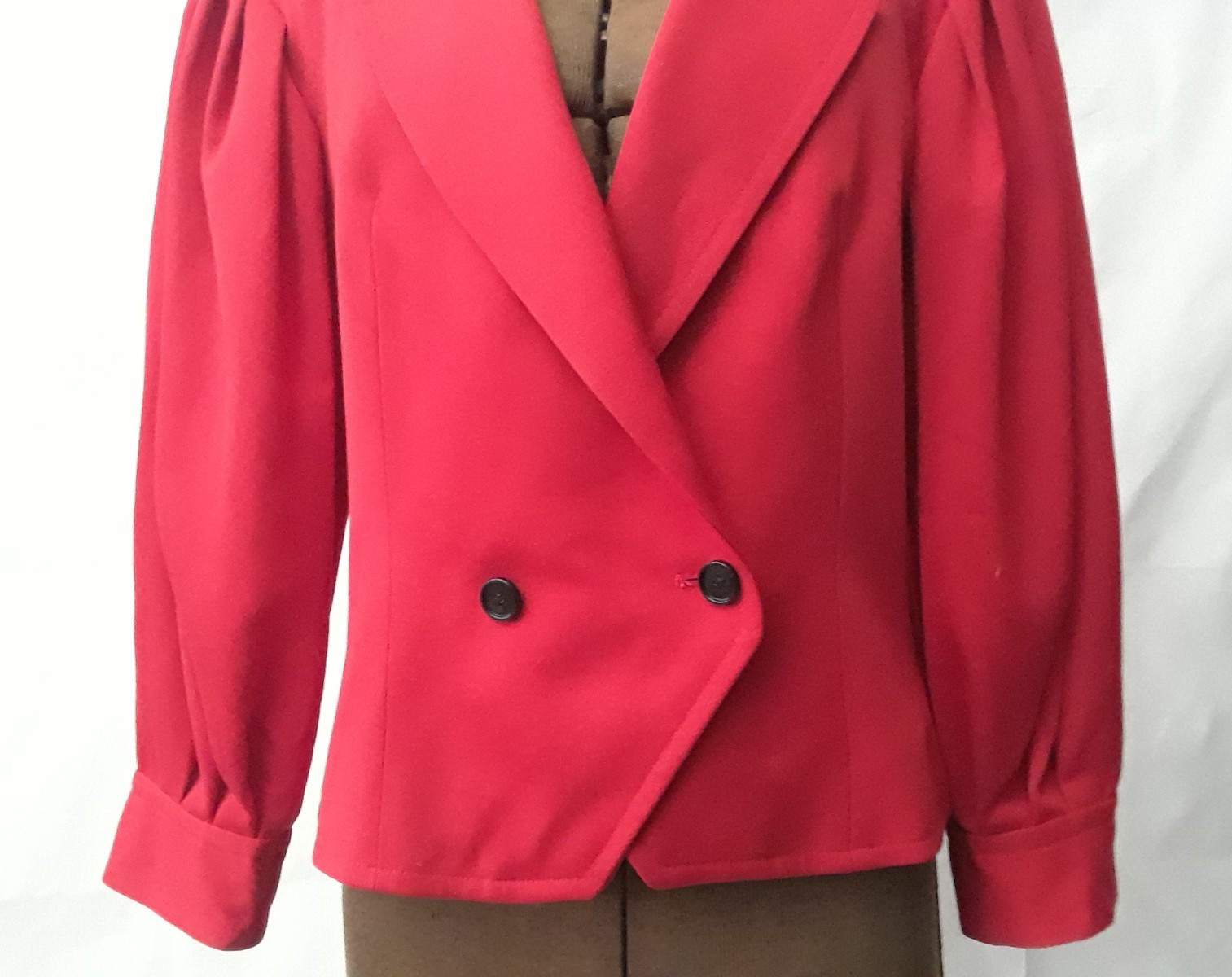 Vintage Harvé Benard Women Red Work Jacket Button – Wool – Size 8