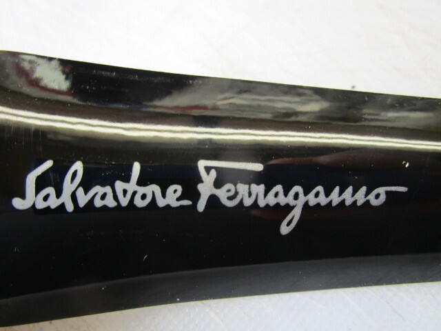 2 PCS. Salvatore Ferragamo Genuine Authentic GLOSS BLACK Shoehorns FREE SHIPPING