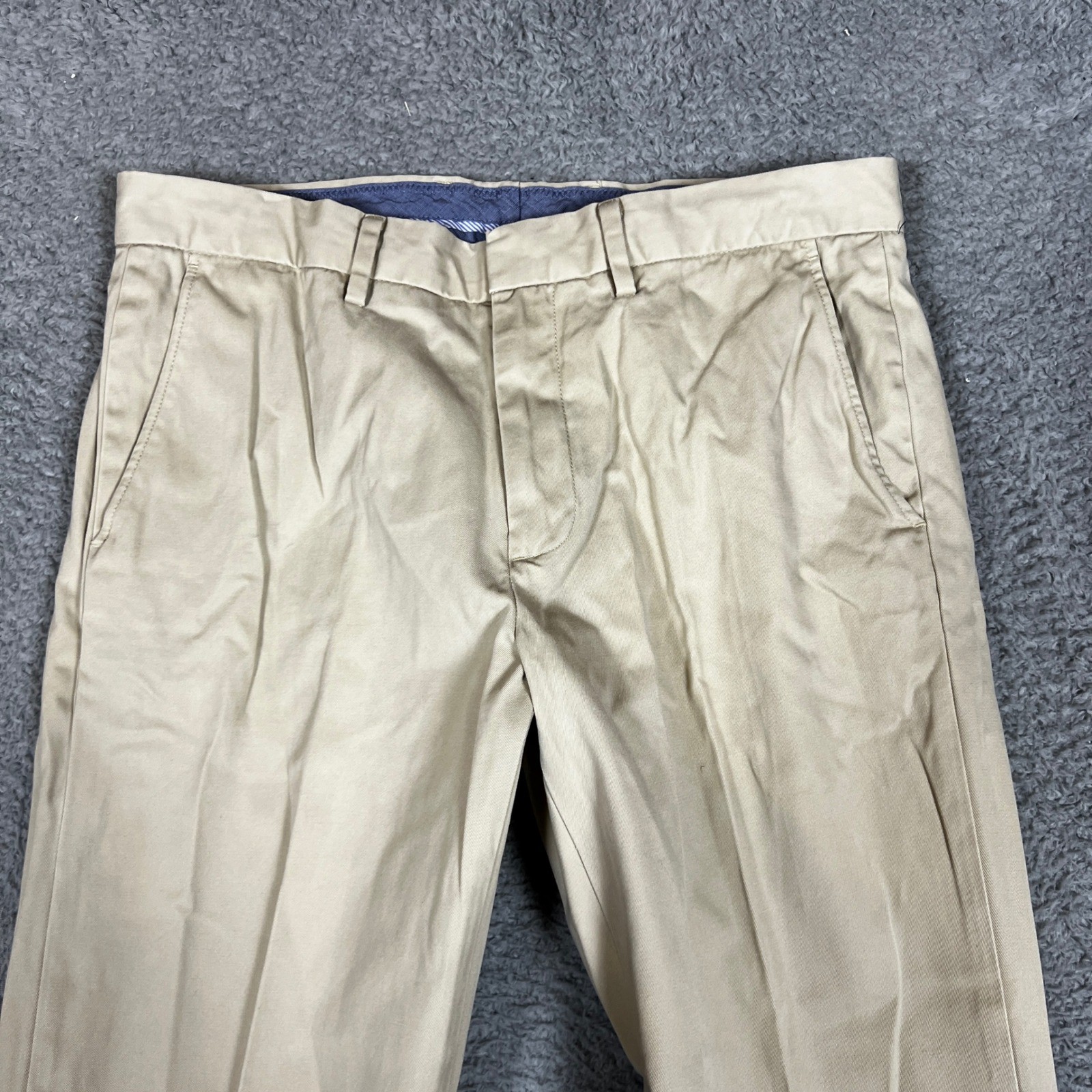 J Crew Bowery Chino Pants Mens 33×31 Tan Excellent Slim Fit 100% Cotton