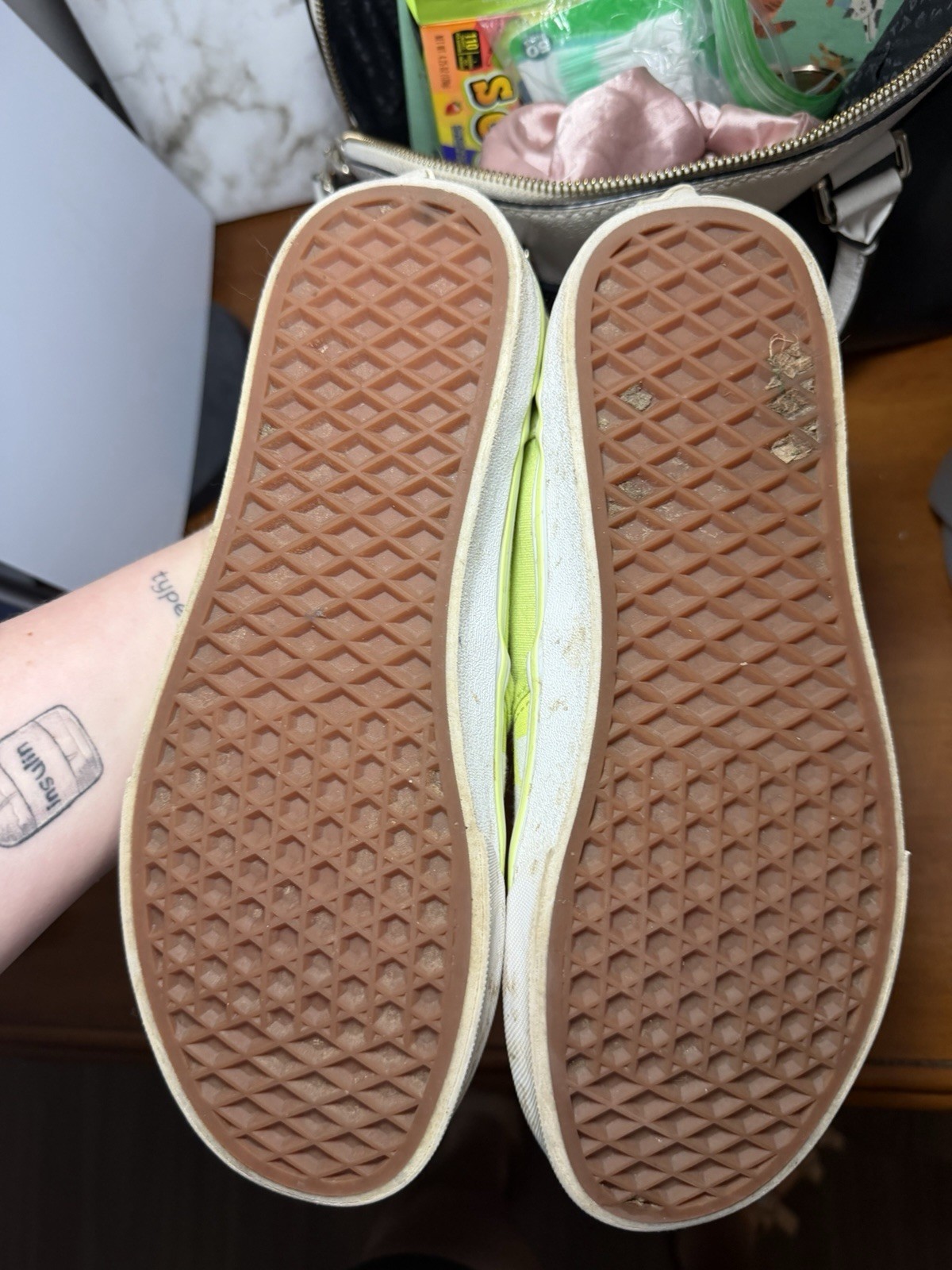 Bright Highlighter Yellow Vans W 9 Slip On