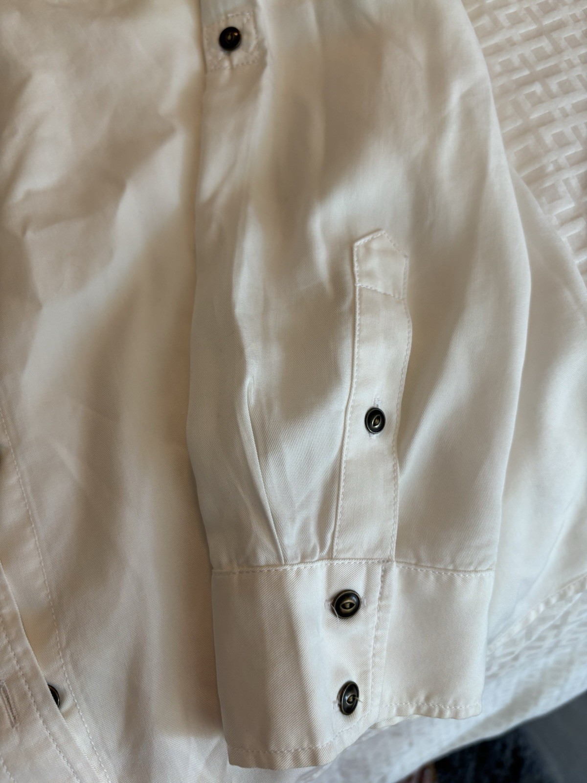 Express Boyfriend Utility Shirt White Oversized Tab Sleeves Size S School