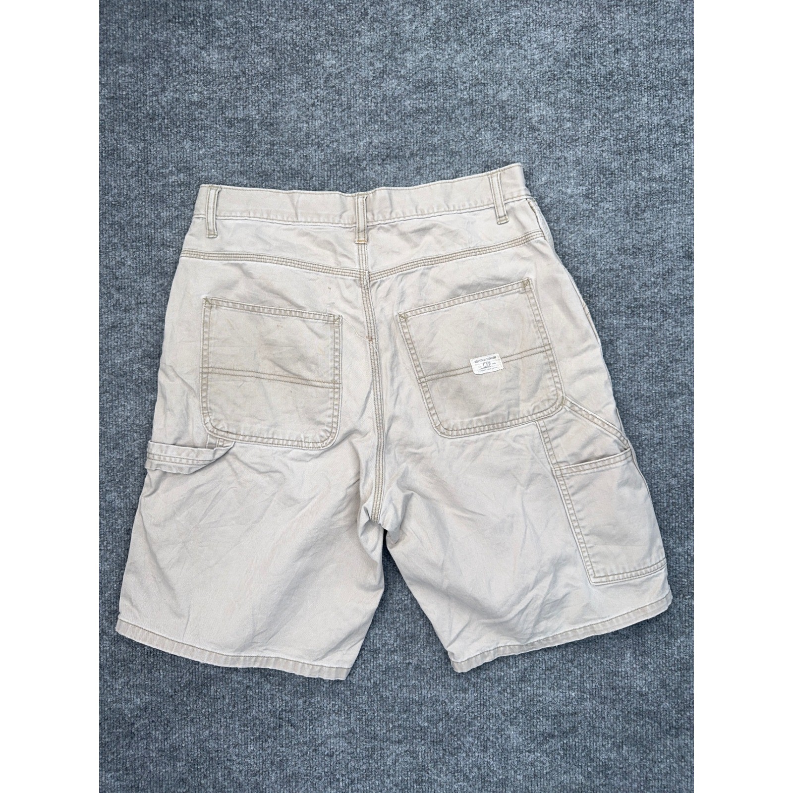 Gap Mens Carpenter Shorts Tan Khaki Cotton Utility Workwear Size 30 Hammer Loop