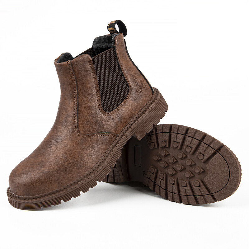 Mens Oil Resistant Safety Shoes Steel Toe Work Boots Leather Non-Slip Boots US