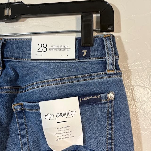 7 For All Mankind Kimmie Straight Jeans Womens 28 Blue Med Wash 28×31.5 Denim