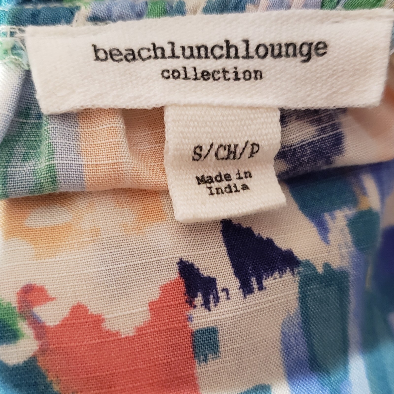 Beach Lunch Lounge Abstract Boho Peasant Top Split Neck Ruffle Festival Indie S