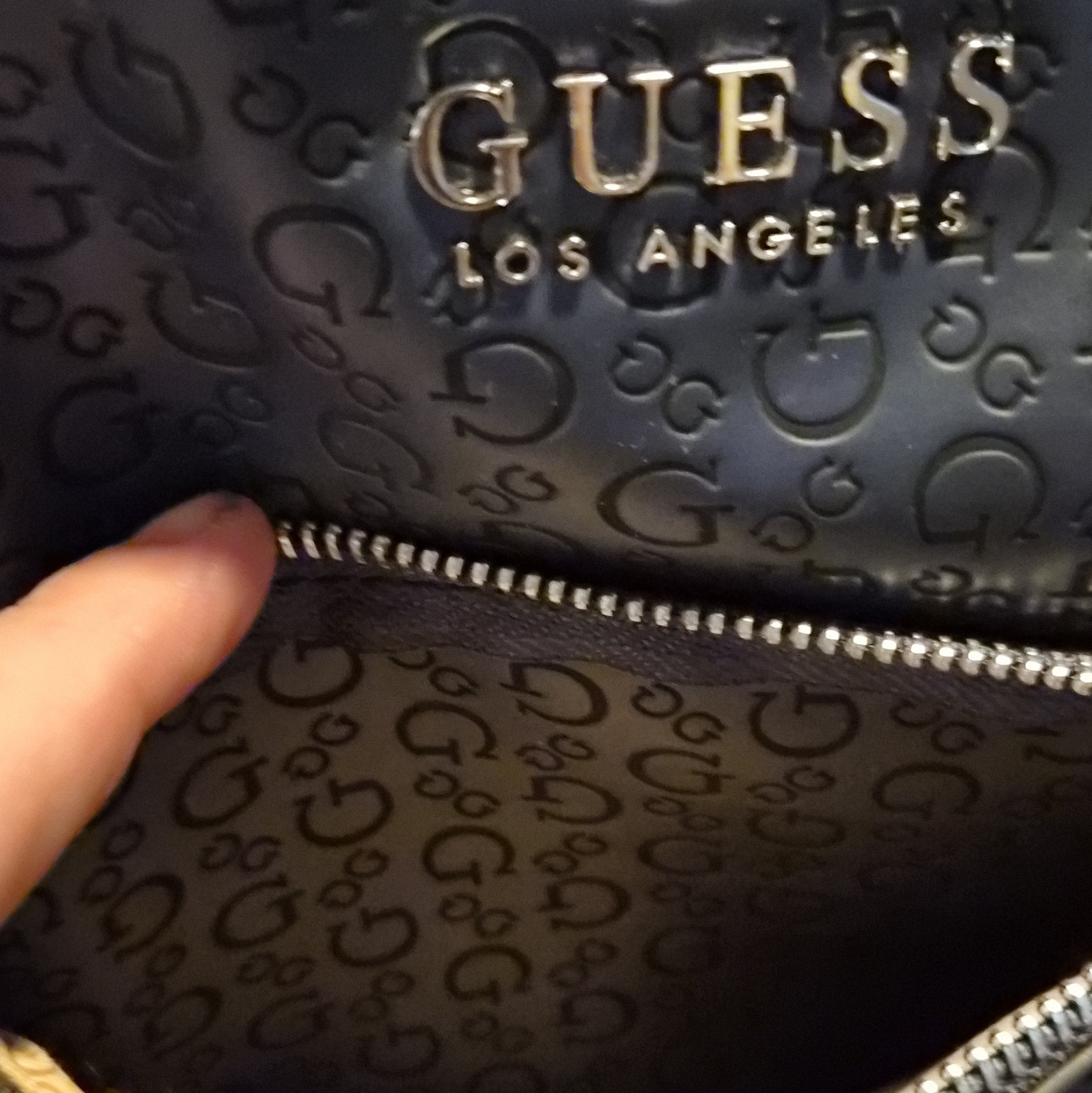 GUESS Women’s Blue Logo Mini Backpack Zip Closure Adjustable Straps Pockets