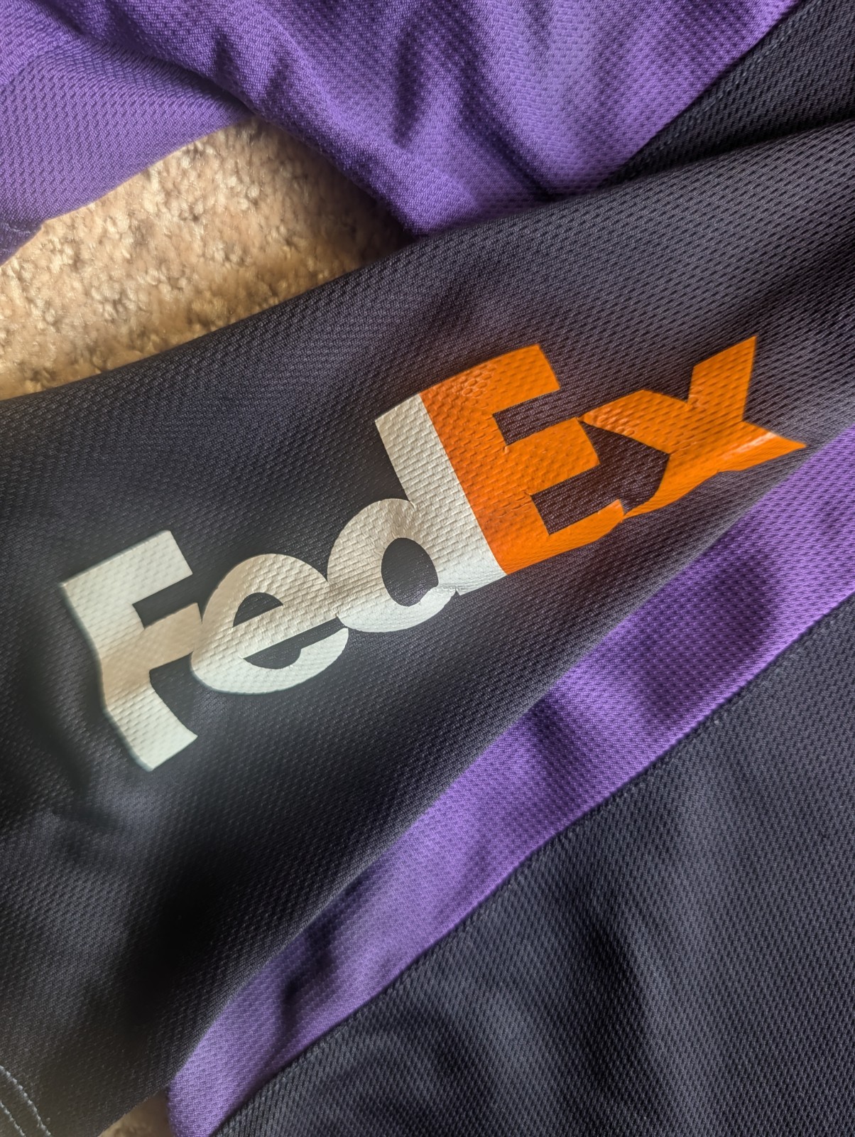 FedEx Short Sleeve Medium Polo Shirt Black Purple FedEx Lot Of 2