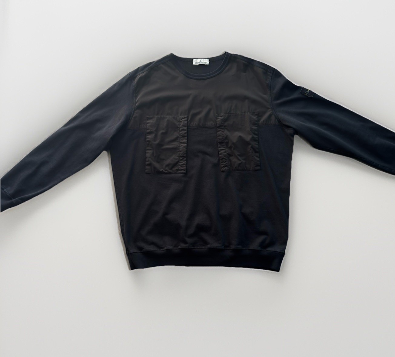 Stone Island Crewneck Sweatshirt Cotton Black Size 3XL Men’s