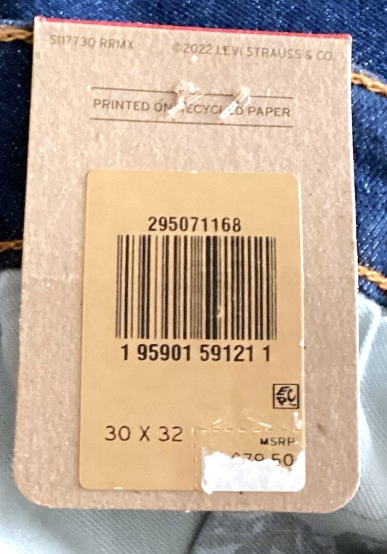 Levi’s Men’s 502 TAPER FIT 1168 Dark Blue Size 30X32 ECO STRETCH NEW $70