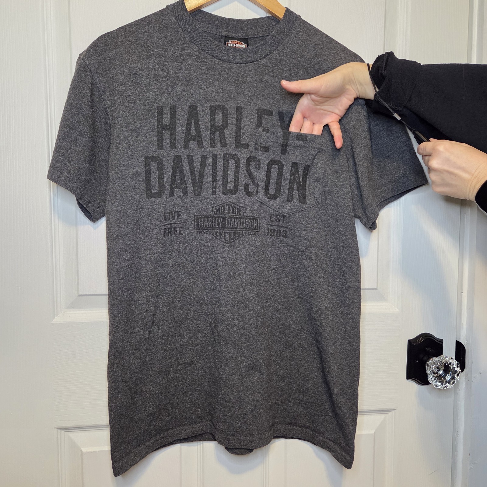 Harley Davidson T Shirt M Gray London KY Biker City Grunge