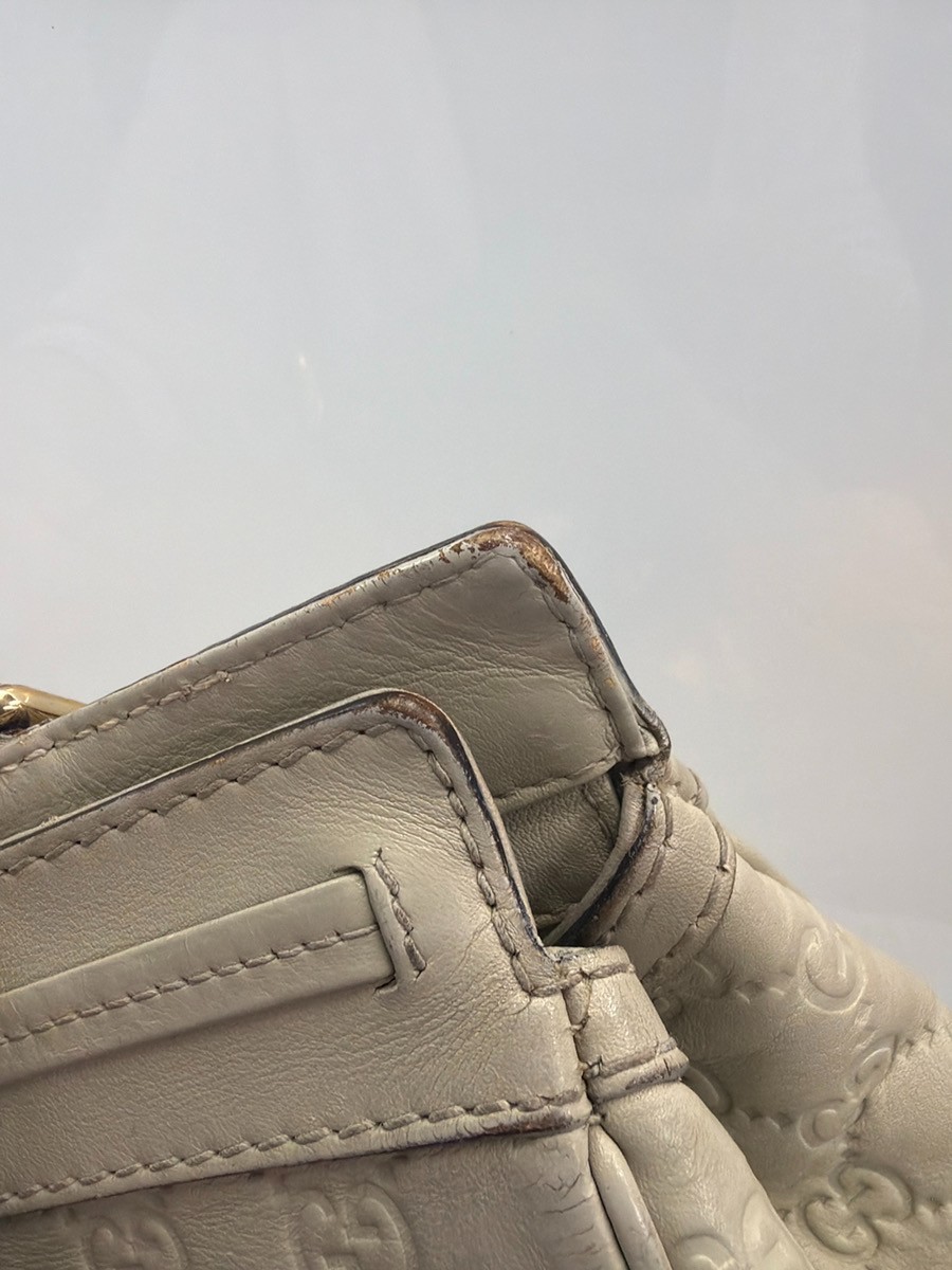 GUCCI GG Pattern Guccissima​ Mayfair Shoulder Bag Leather White Italy 62KD551