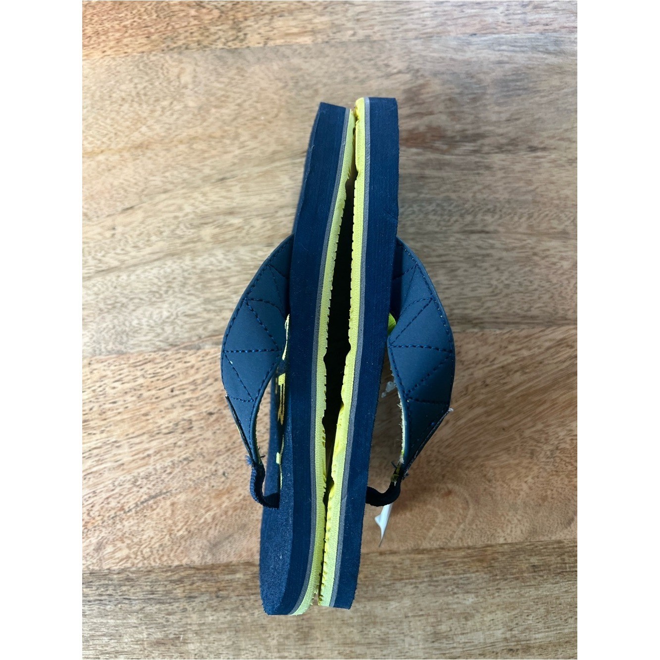 Sperry Navy & Neon Yellow Logo Flip Flops