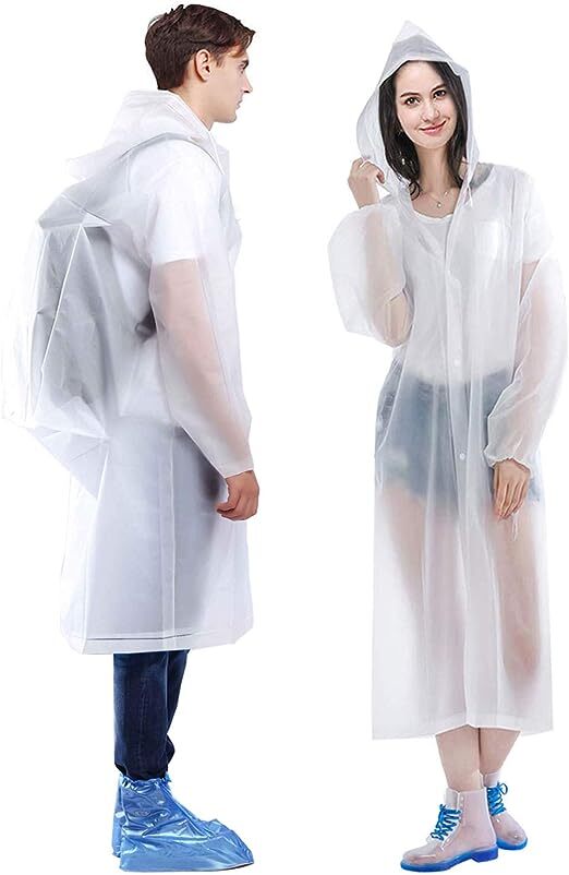 Unisex Adult Raincoat Waterproof Rain Coat Hooded Jacket Poncho Rainwear Camping
