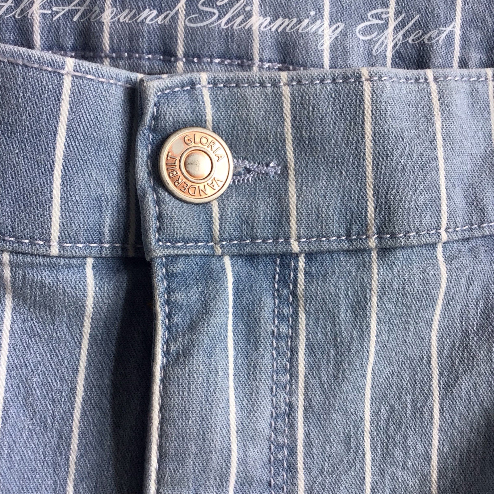 Gloria Vanderbilt Skinny Capri Jeans Womens 18 Mid-Rise Stripe Stretch