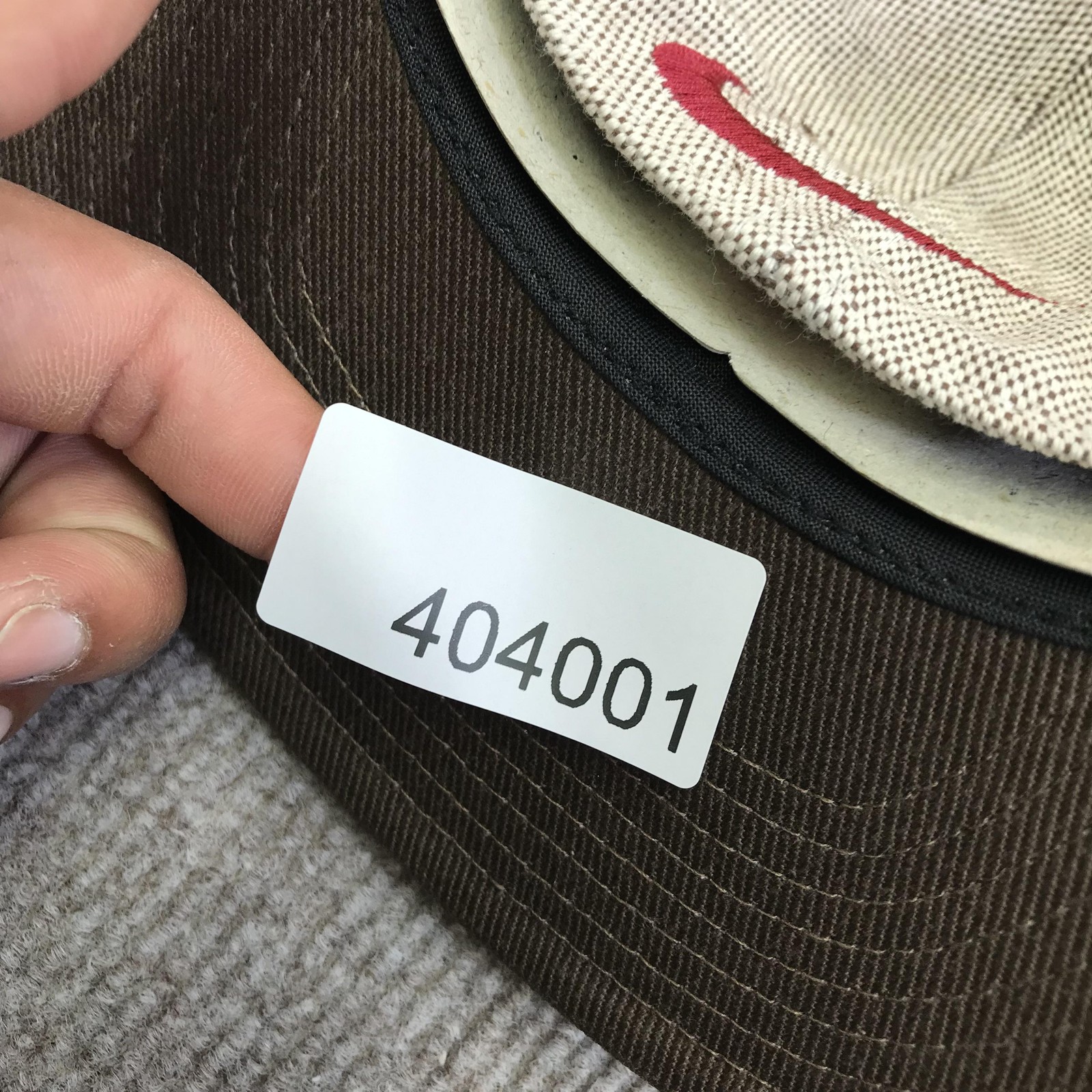 Vintage Nike Hat Cap Fitted Mens L Brown Tan Twill N Logo Baseball Cotton M/L