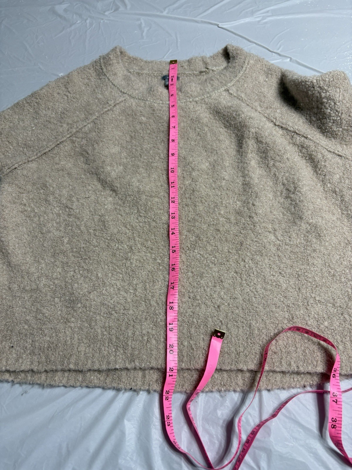 Aerie Beige Solid Knit Crew Neck Pullover Sweater Women’s S Regular Raglan LS