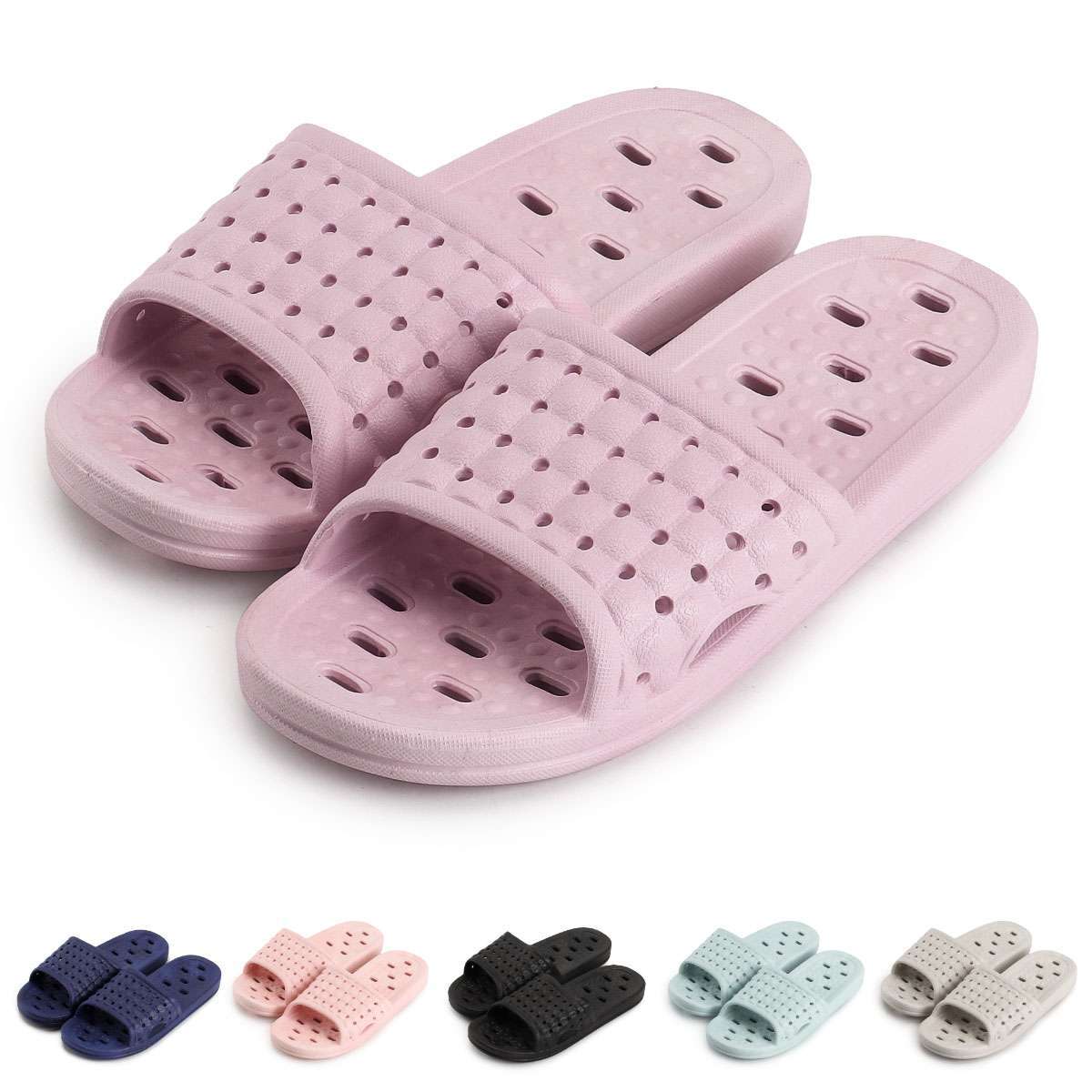 Unisex Shower Sandal Slippers w/ Hole Quick Drying Bathroom Gym Soft Sole shoes