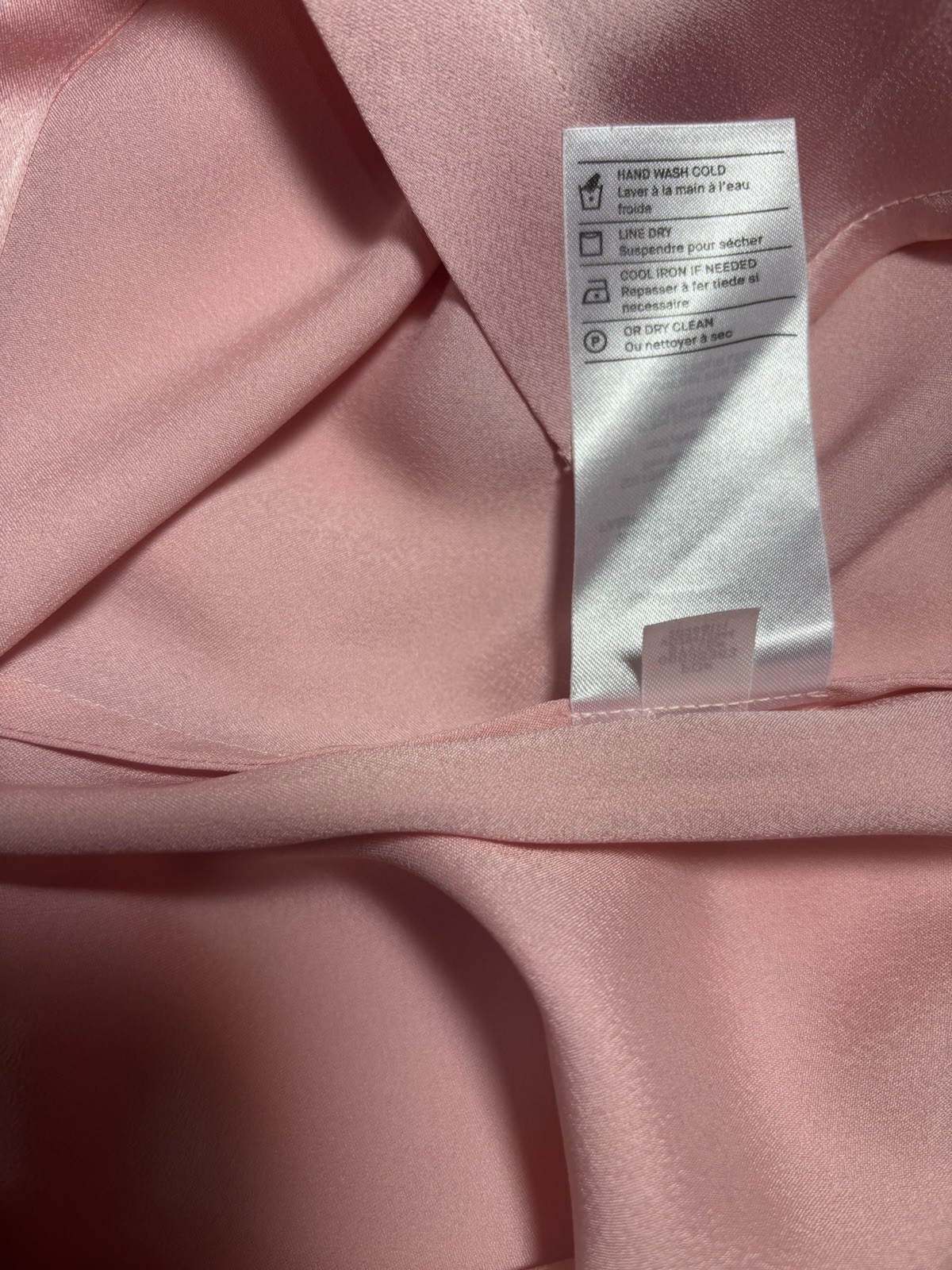 Vince M Medium Womens Blouse Rose Pink Satin Split V Cap Sleeve Popover $295