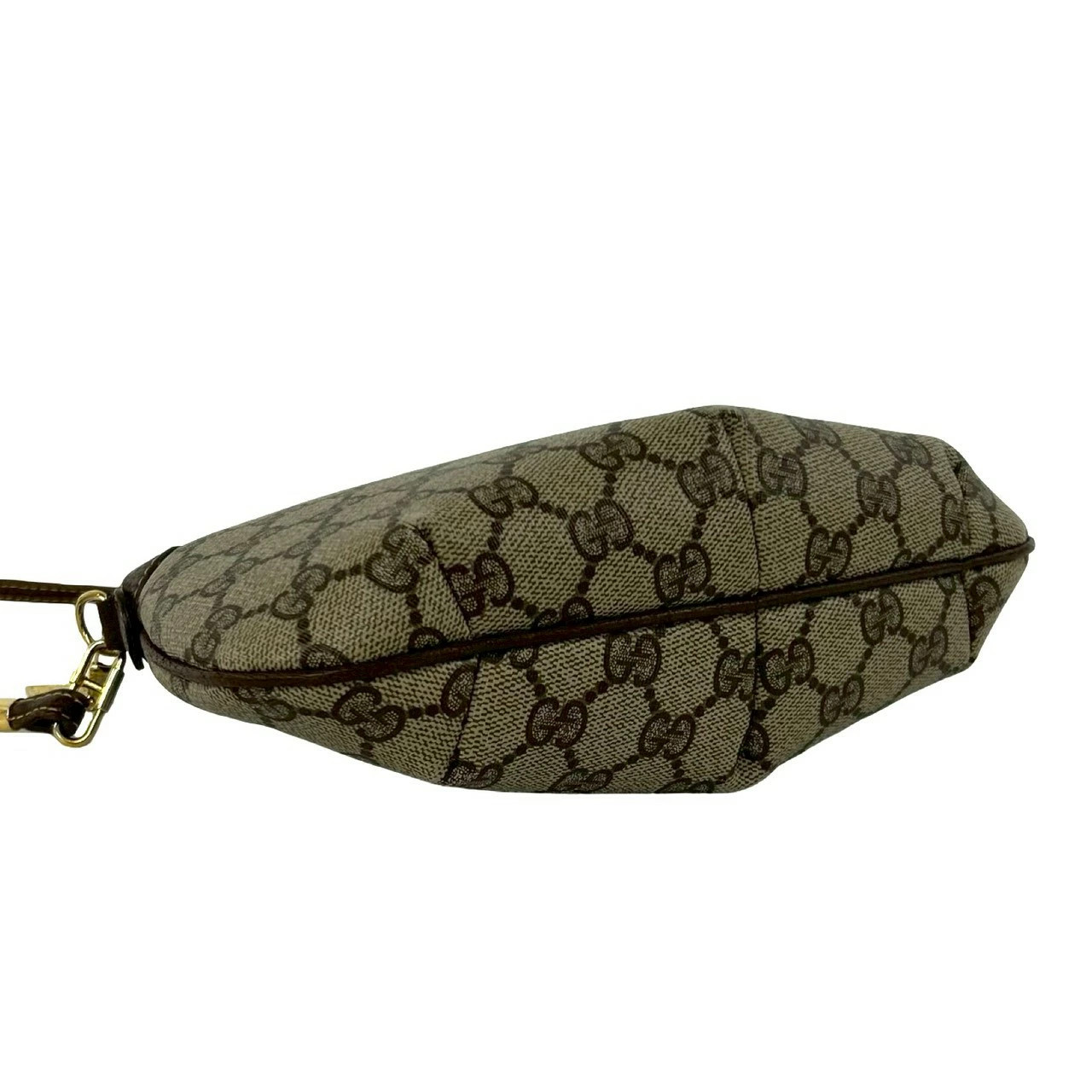 GUCCI Vintage Old Gucci GG Logo Pattern Hardware Leather Mini Shoulder Bag Brown
