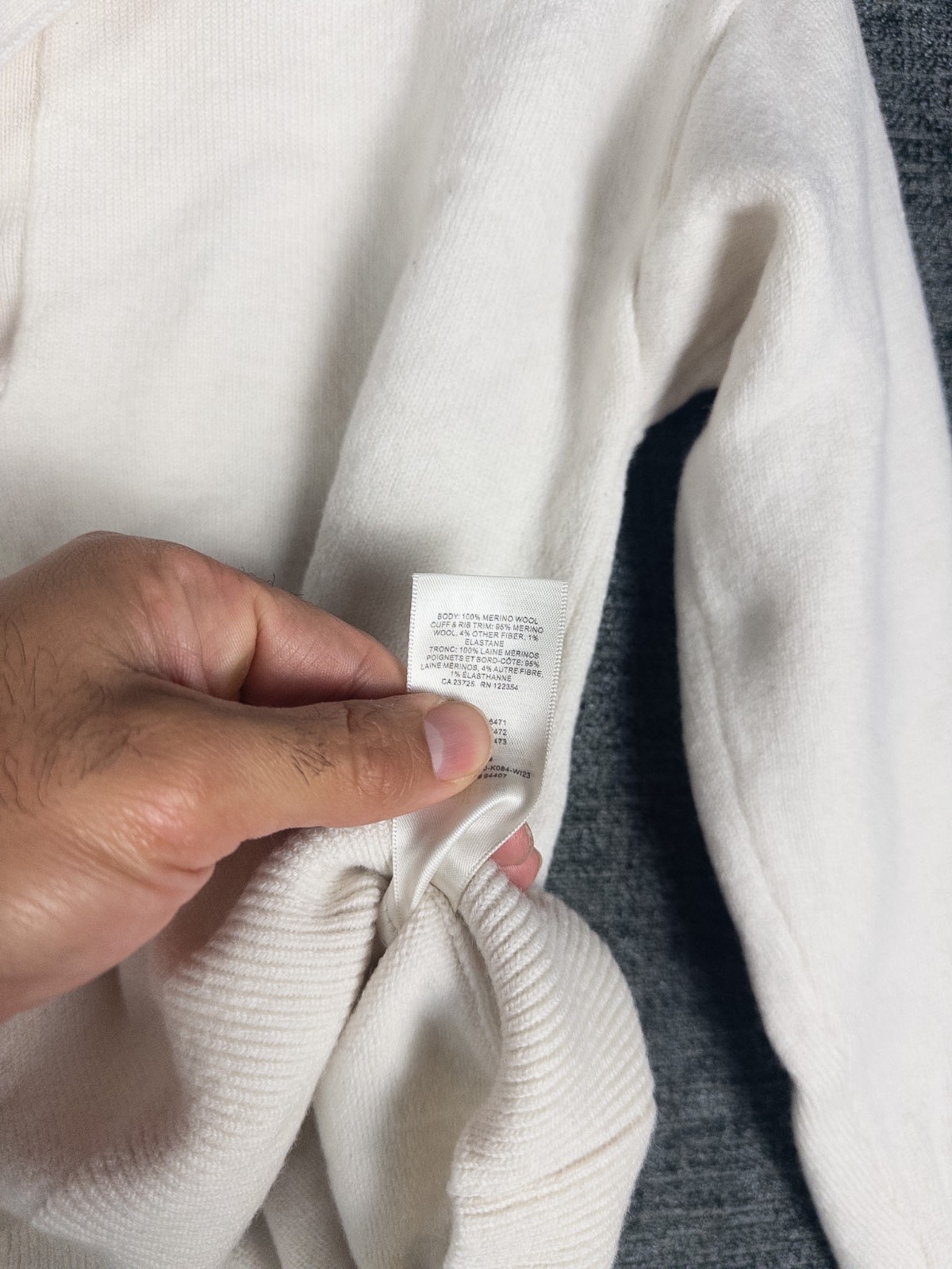 Wilfed Aritzia Merino Wool Polo Sweater Womens M Ivory Pullover Knit Preppy
