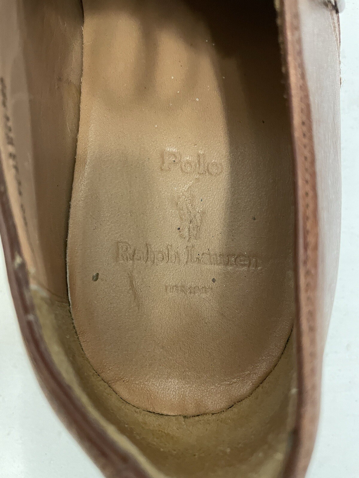 Polo Ralph Lauren Good Year Welted Two-Tone Derby Tan & Brown Size 9 D