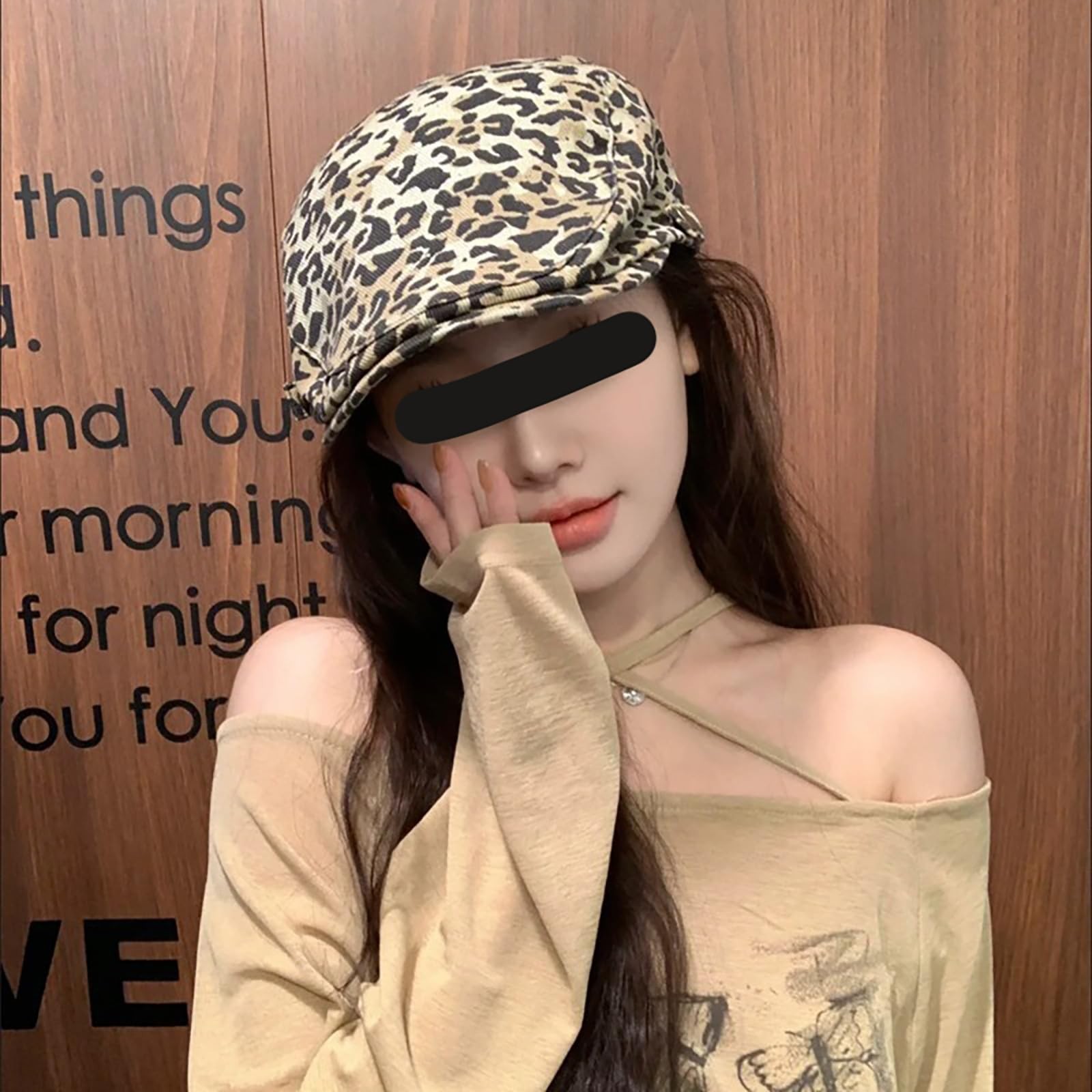 CORIRESHA Women’s Leopard Print Newsboy Cap Classic Adjustable Gatsby Cabbie …