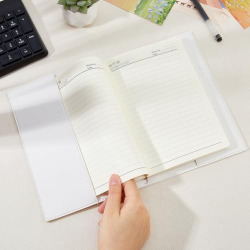 PU Leather Journal Cover 23×16.7cm/9.06×6.57in Rustic PU Leather Book White