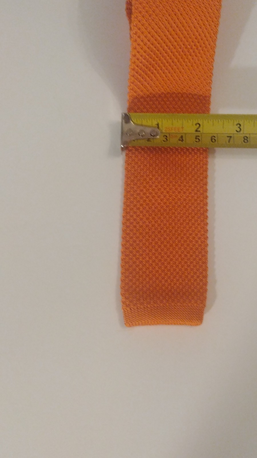 Men’s knit Tie, Sunset Orange, 2″ Wide no maker marks.