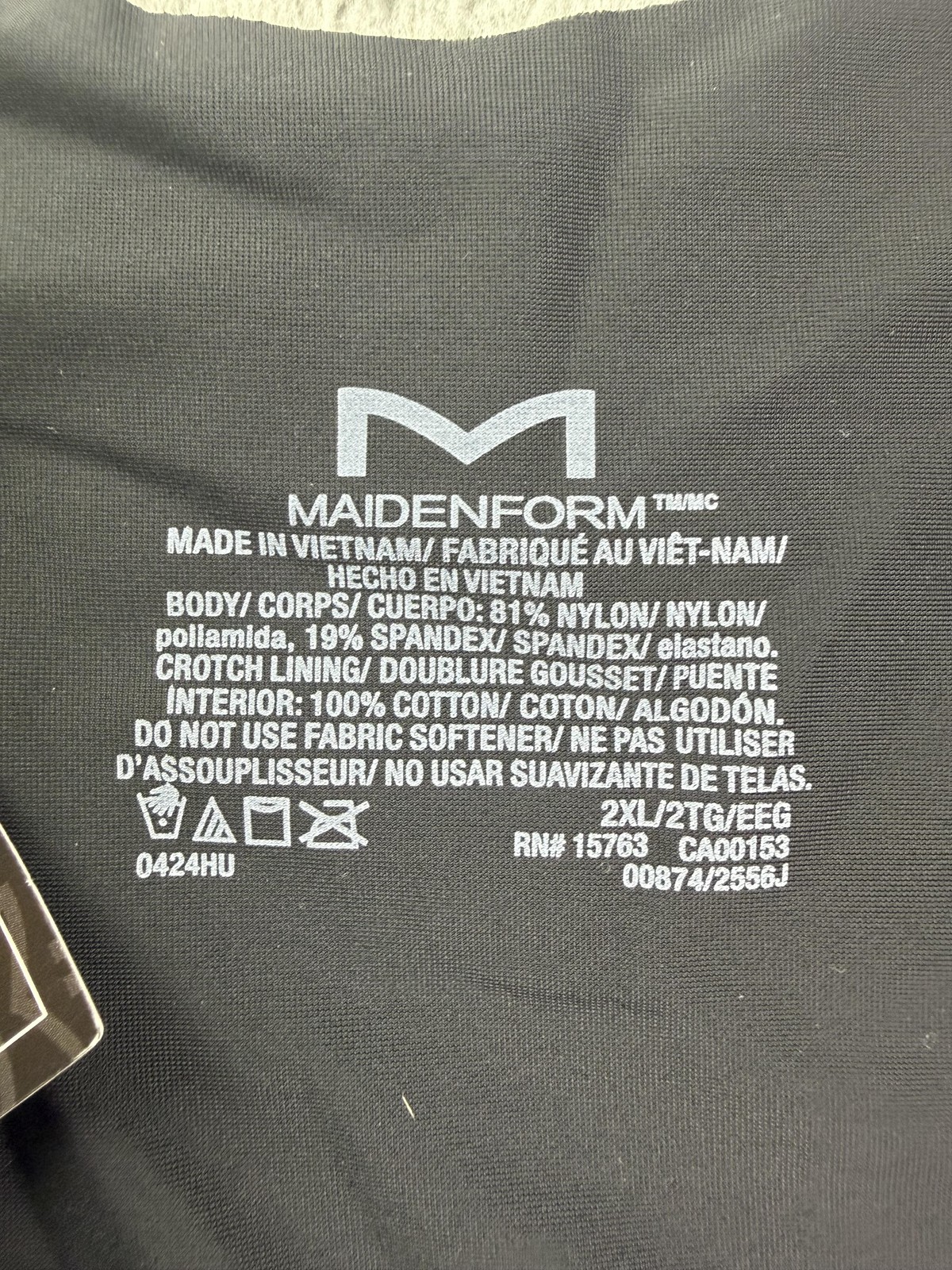 Maidenform Torsette Shapewear Bodysuit Womens 2XL Black Open Bust Bodyshaper