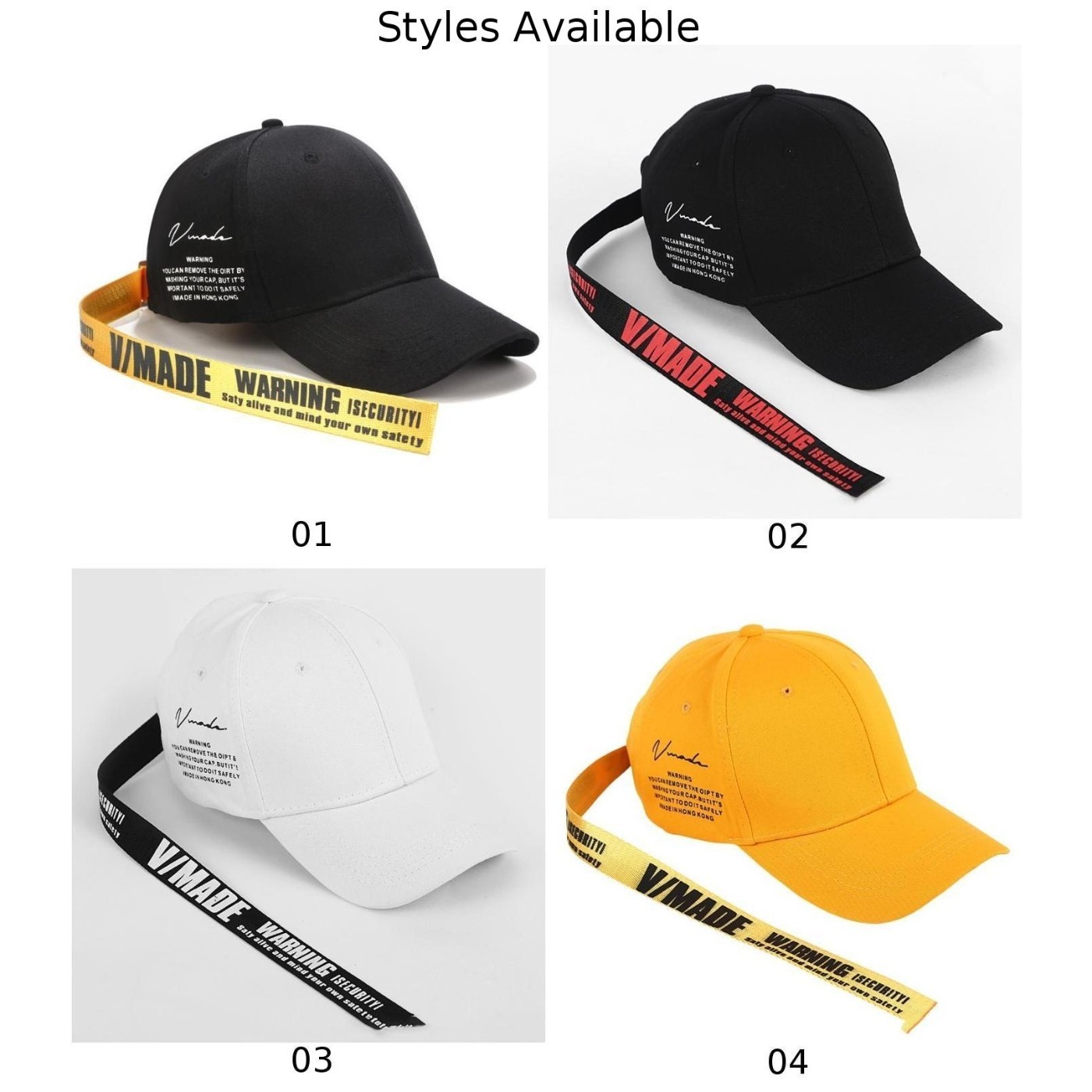Stylish Cotton Baseball Cap with Long Strap Hip Hop Theme for Daily Wear