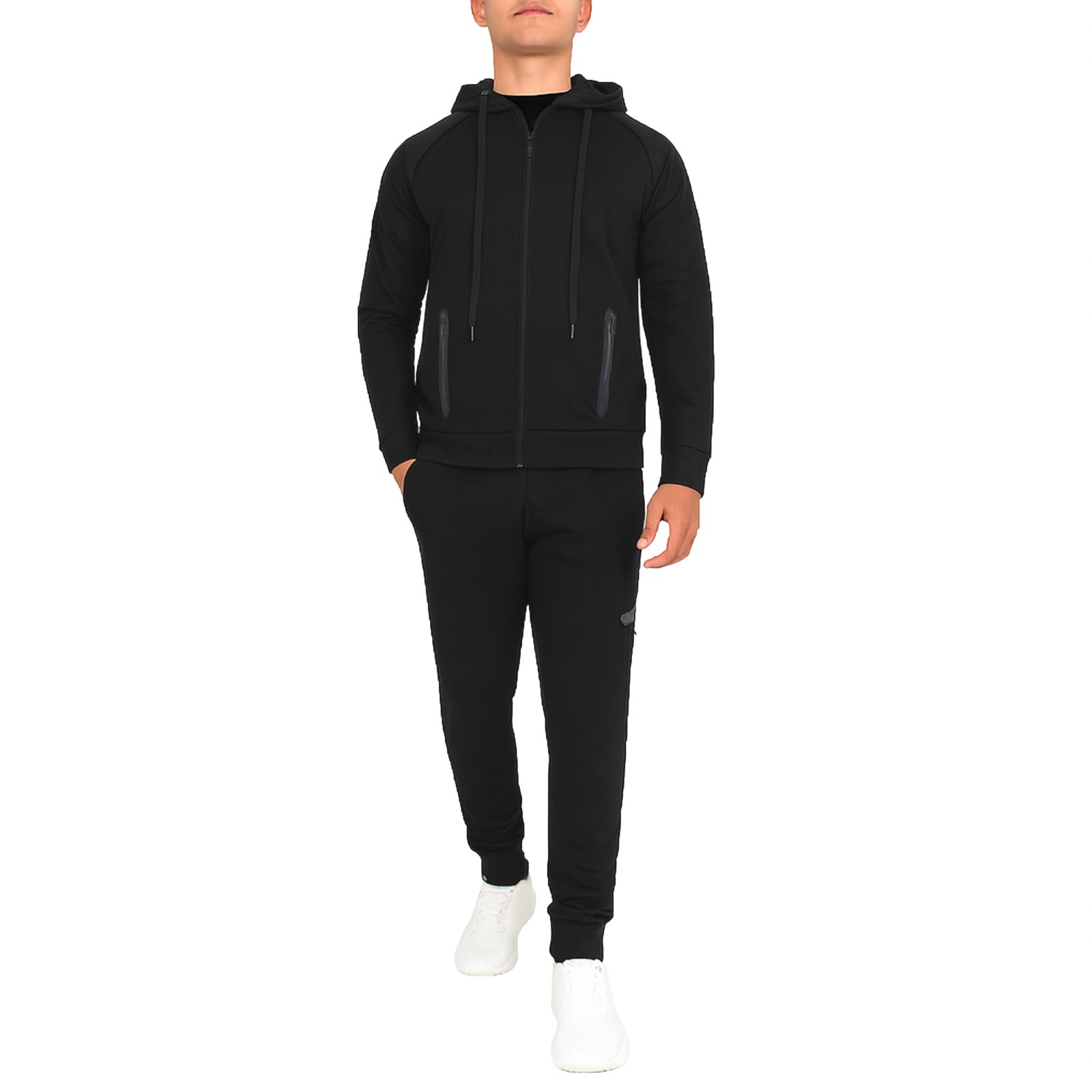 Mens Tech Fleece Hoodie & Jogger Tracksuit 2-Piece Athletic Outfit (Size- S–3XL)